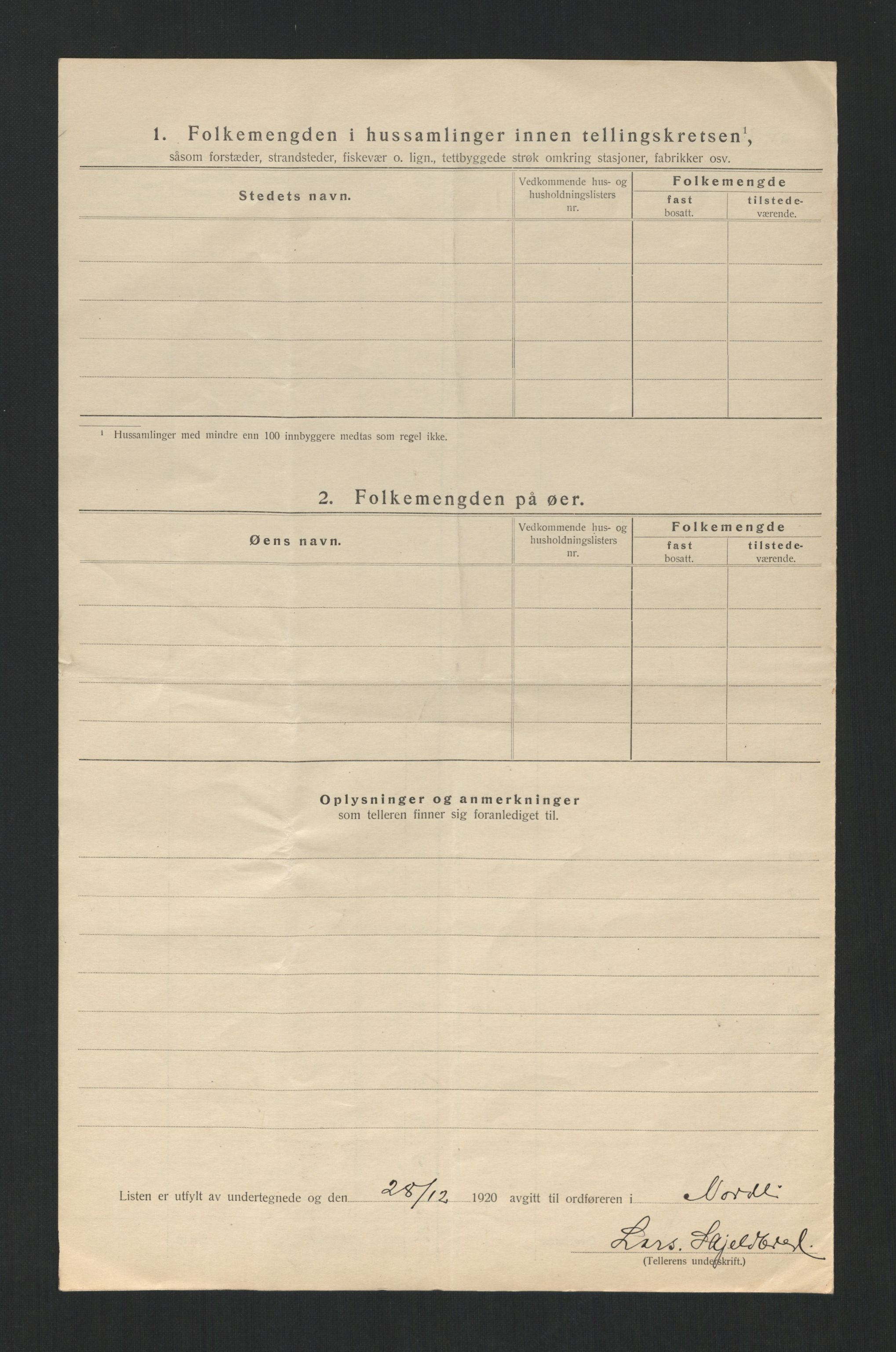 SAT, 1920 census for Nordli, 1920, p. 12