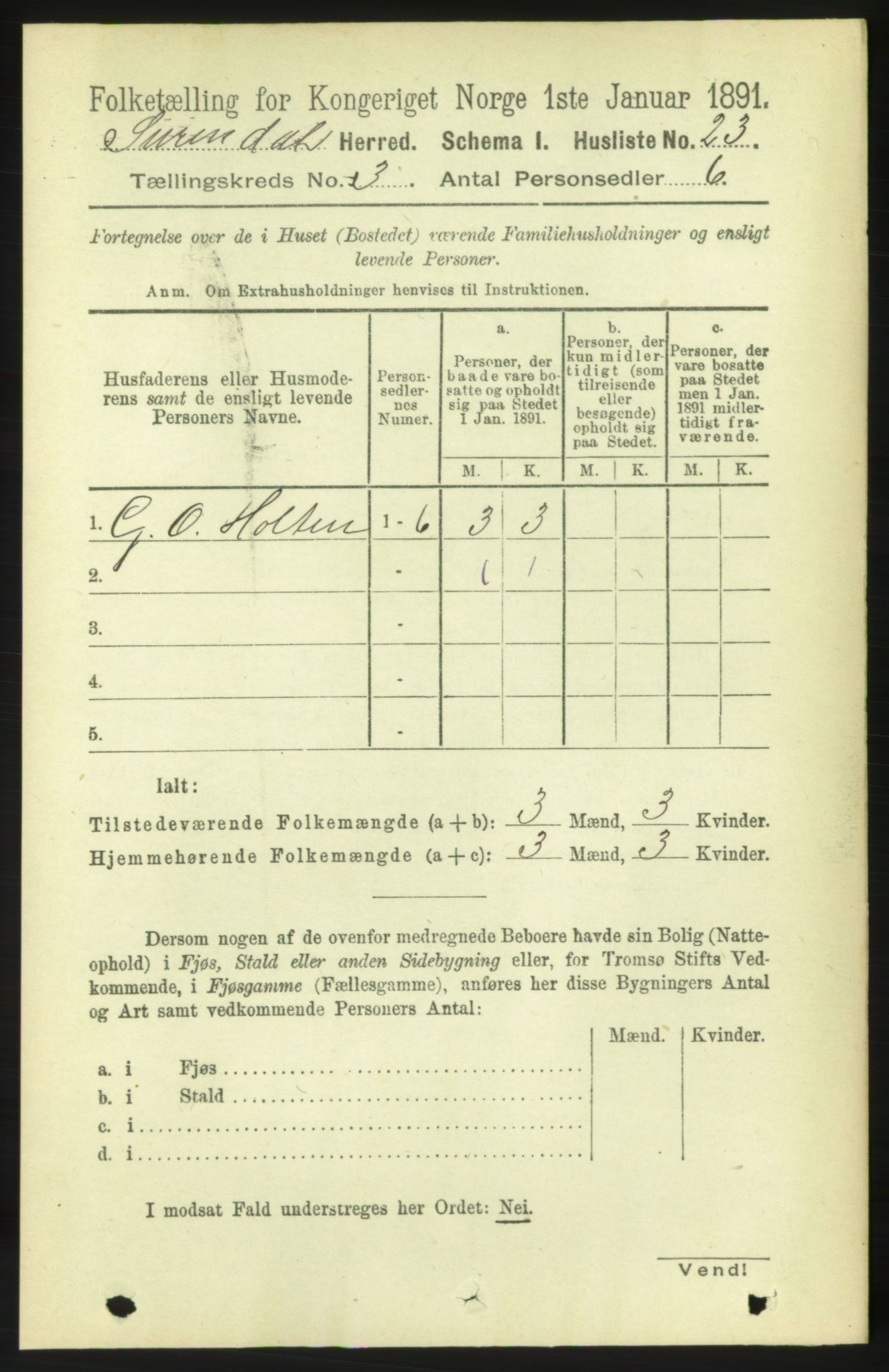 RA, 1891 census for 1566 Surnadal, 1891, p. 767