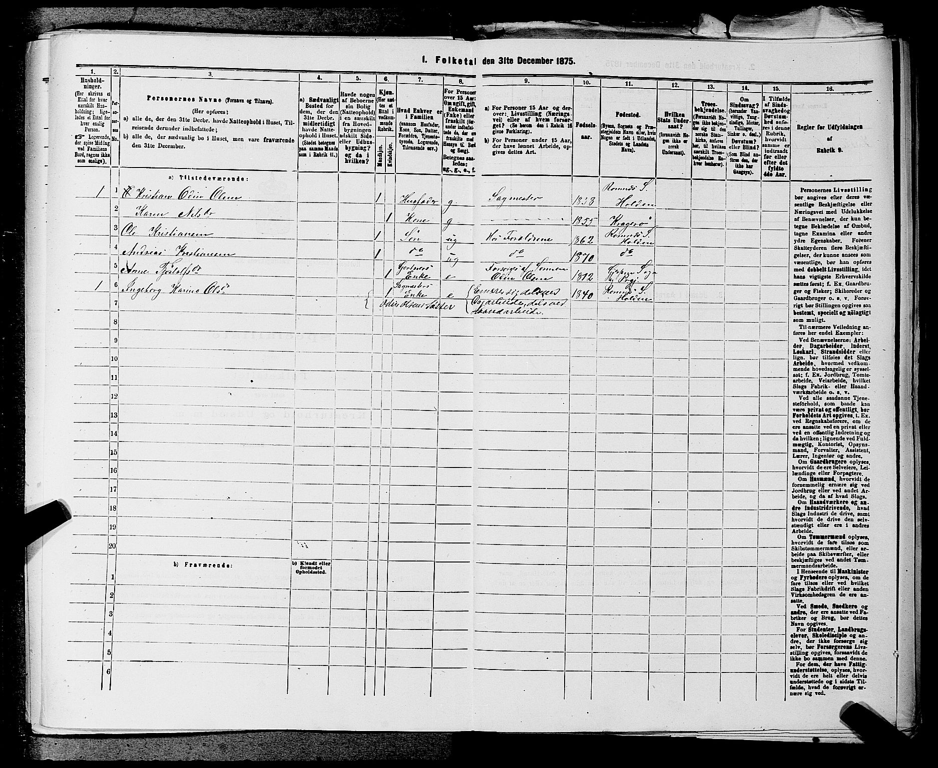 SAKO, 1875 census for 0819P Holla, 1875, p. 1135