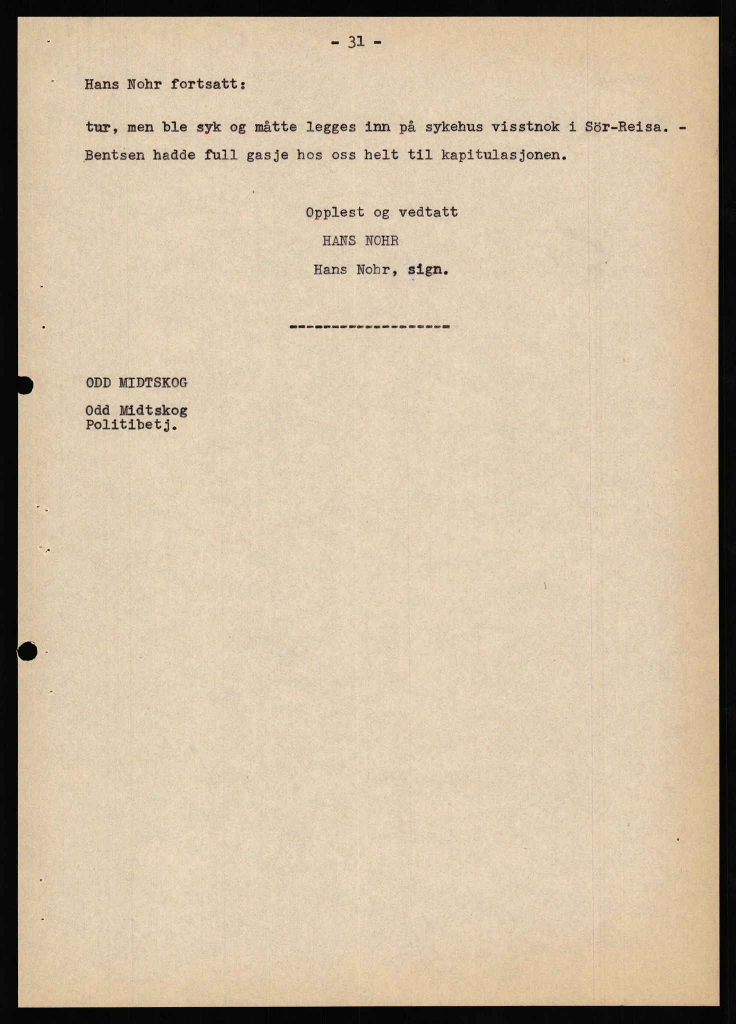 Forsvaret, Forsvarets overkommando II, AV/RA-RAFA-3915/D/Db/L0024: CI Questionaires. Tyske okkupasjonsstyrker i Norge. Tyskere., 1945-1946, p. 279