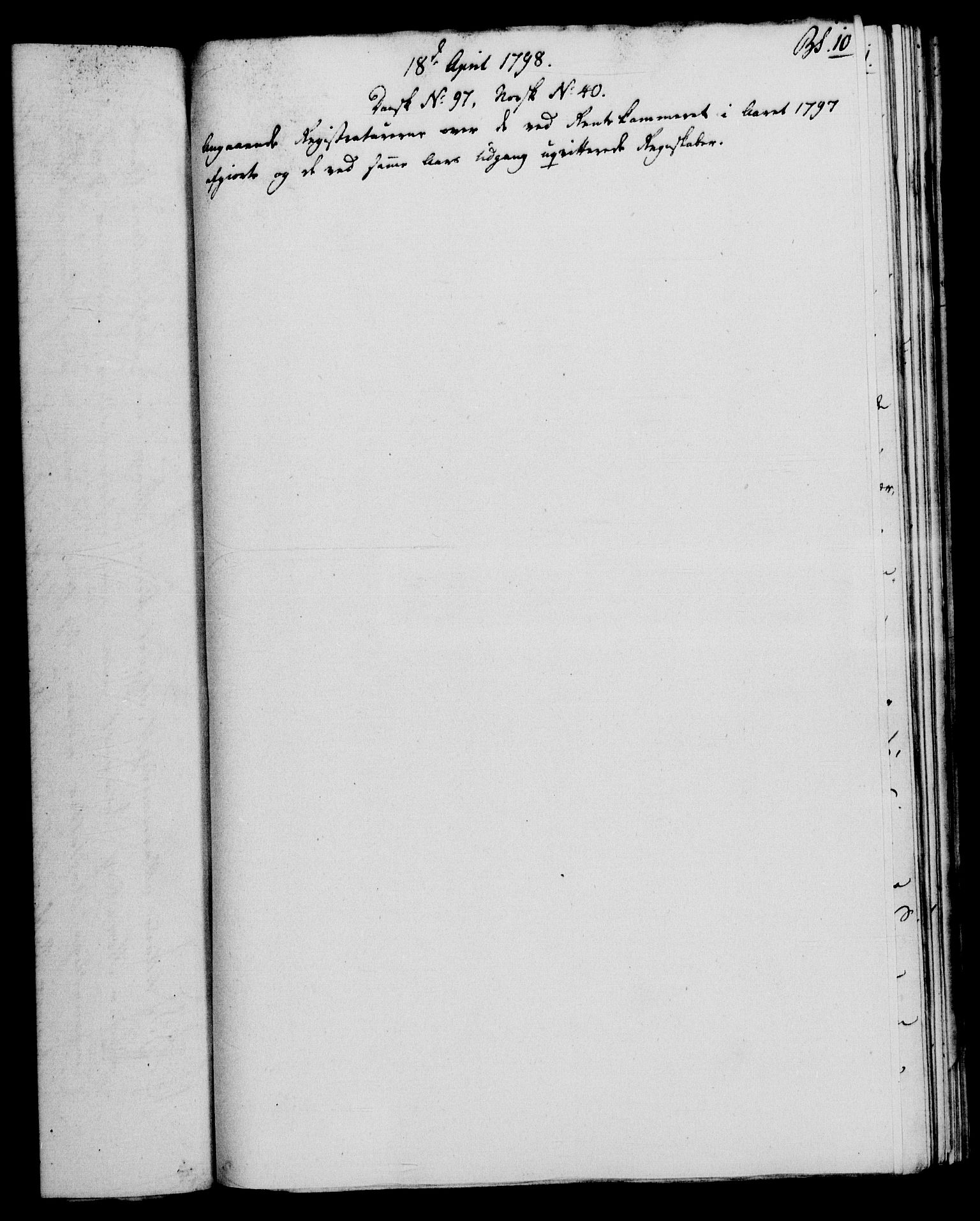 Rentekammeret, Renteskriverkontorene, AV/RA-EA-3115/M/Mf/Mfb/L0003: Relasjons- og resolusjonsprotokoll med register (merket RK 54.9), 1796-1798