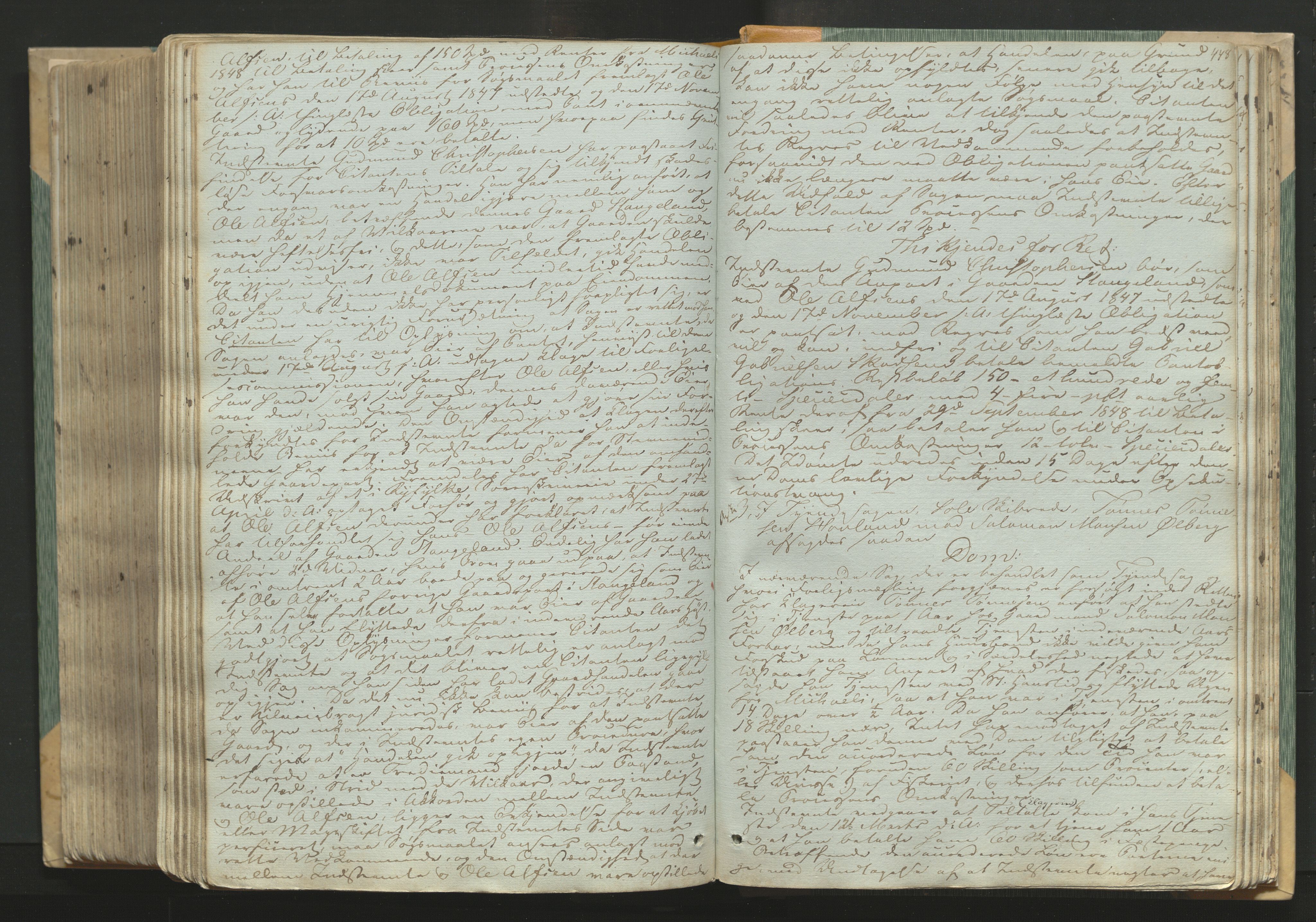 Jæren og Dalane sorenskriveri, AV/SAST-A-100306/3/30/30BAB/L0003: Tingbok for Jæren, 1844-1851, p. 447b-448a