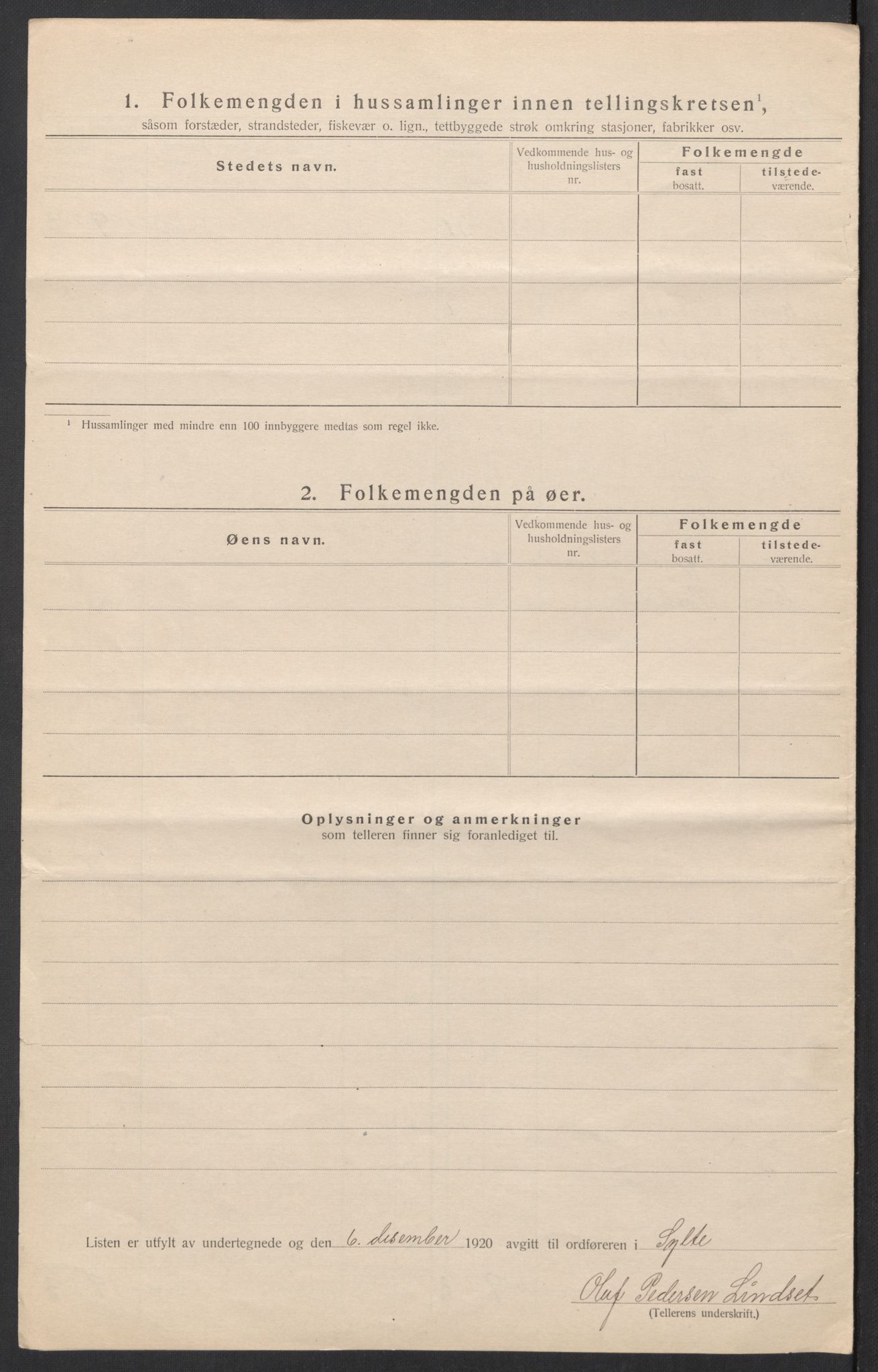 SAT, 1920 census for Sylte, 1920, p. 12