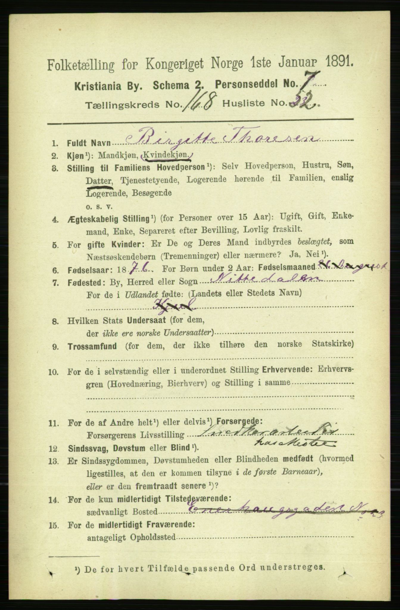RA, 1891 census for 0301 Kristiania, 1891, p. 98737
