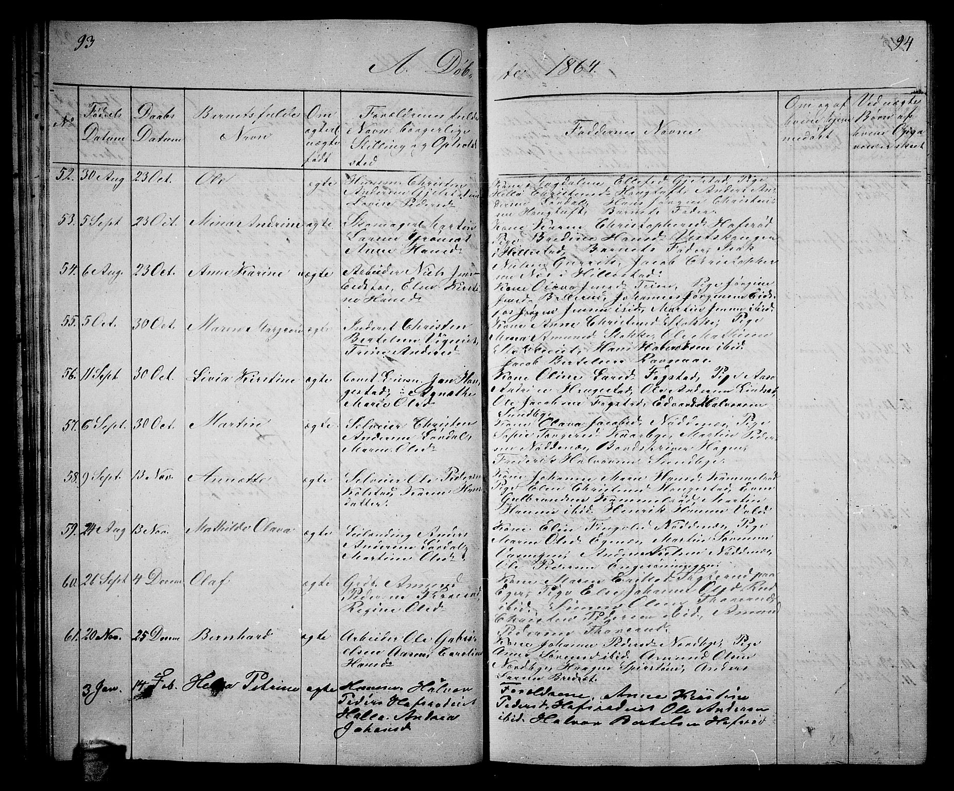 Hof kirkebøker, AV/SAKO-A-64/G/Ga/L0002: Parish register (copy) no. I 2, 1859-1873, p. 93-94