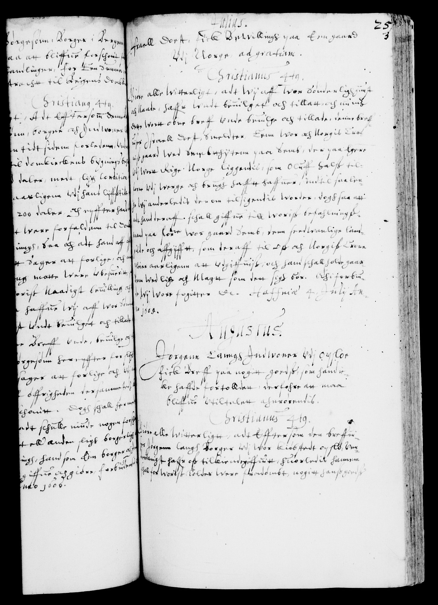 Danske Kanselli 1572-1799, RA/EA-3023/F/Fc/Fca/Fcaa/L0003: Norske registre (mikrofilm), 1596-1616, p. 253a
