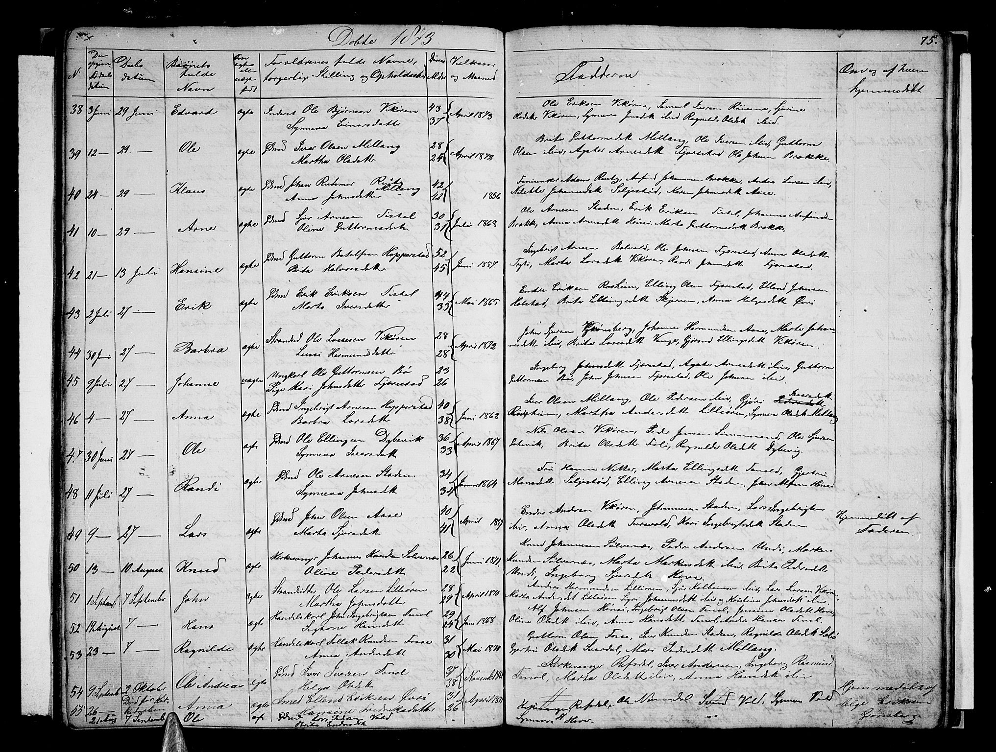 Vik sokneprestembete, AV/SAB-A-81501/H/Hab/Haba/L0002: Parish register (copy) no. A 2, 1856-1877, p. 75