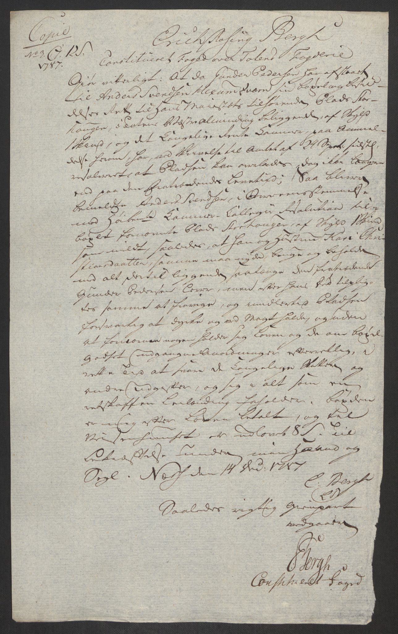 Rentekammeret inntil 1814, Reviderte regnskaper, Fogderegnskap, AV/RA-EA-4092/R19/L1374: Fogderegnskap Toten, Hadeland og Vardal, 1787, p. 96