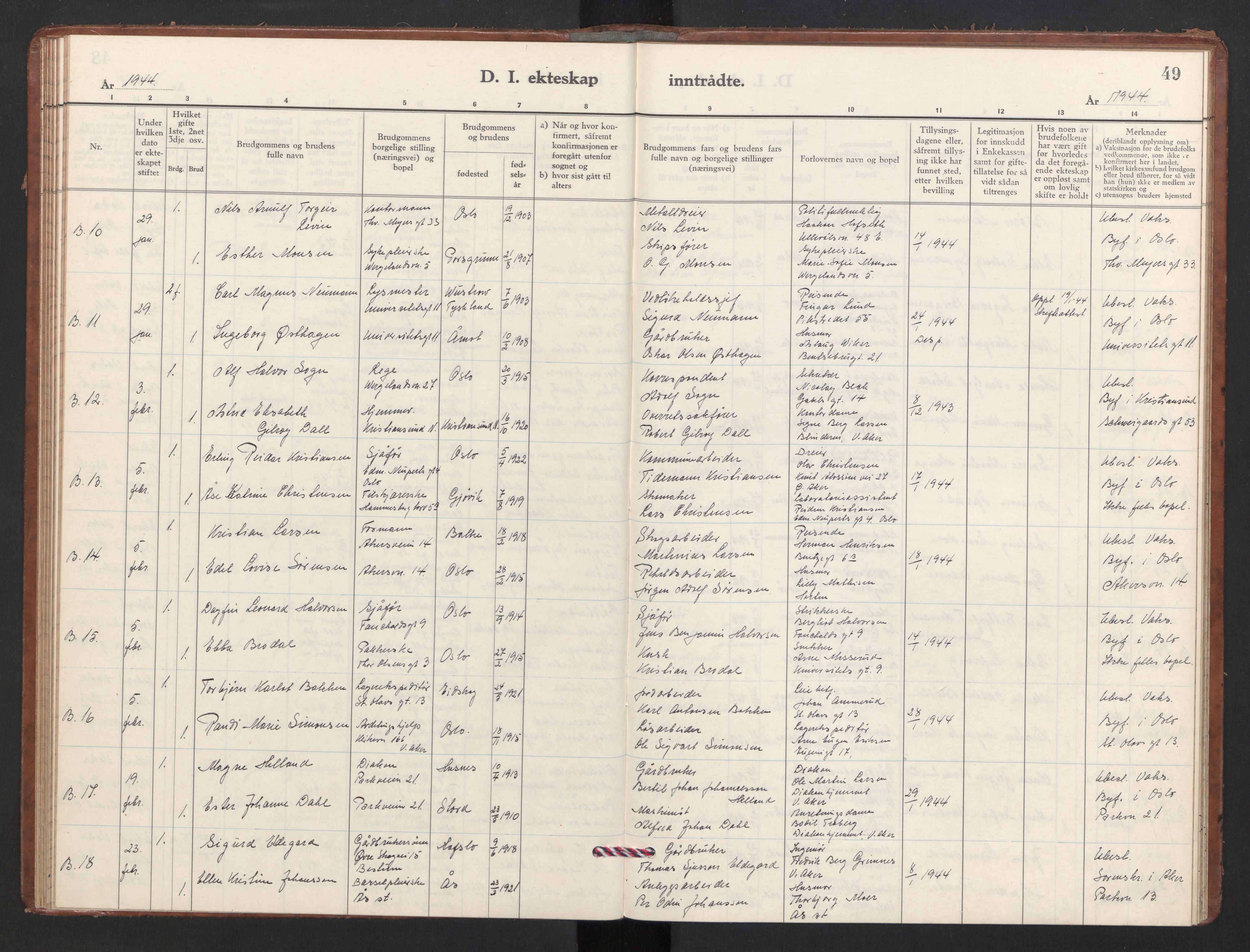 Trefoldighet prestekontor Kirkebøker, AV/SAO-A-10882/F/Fg/L0003: Parish register (official) no. VII 3, 1940-1948, p. 49