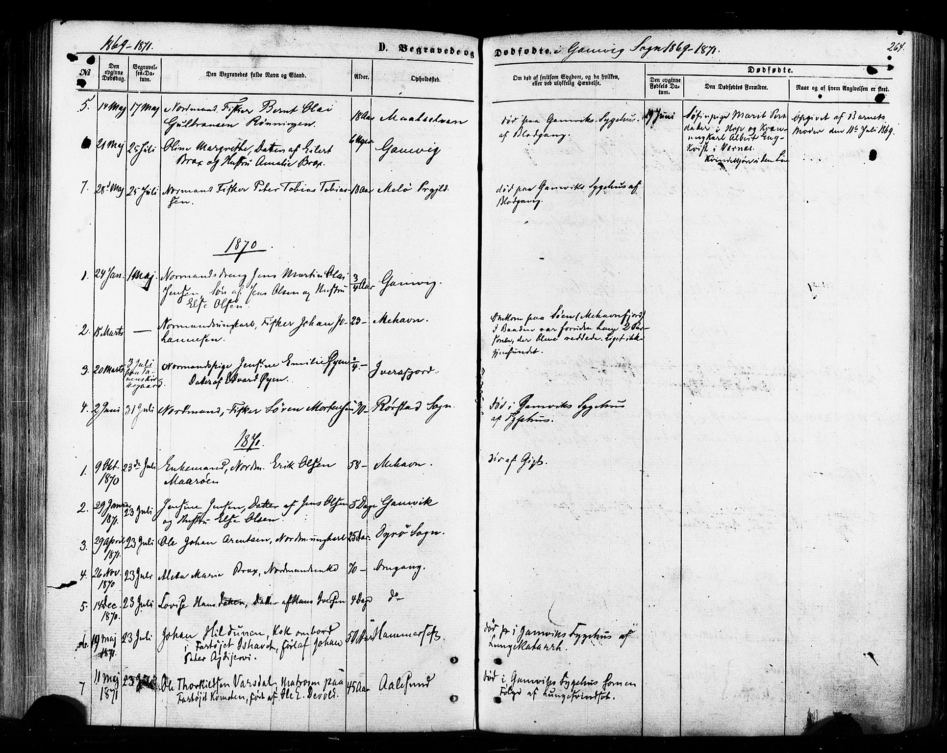 Tana sokneprestkontor, AV/SATØ-S-1334/H/Ha/L0002kirke: Parish register (official) no. 2 /2, 1862-1877, p. 264