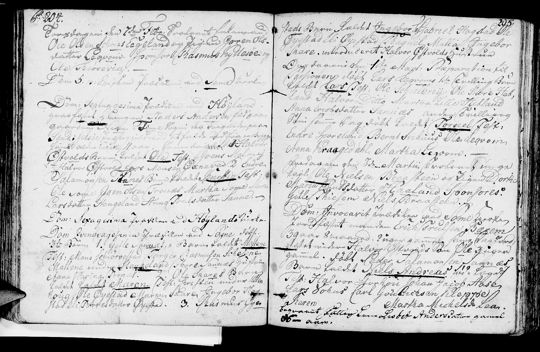 Høyland sokneprestkontor, SAST/A-101799/001/30BA/L0004: Parish register (official) no. A 4, 1784-1803, p. 204-205