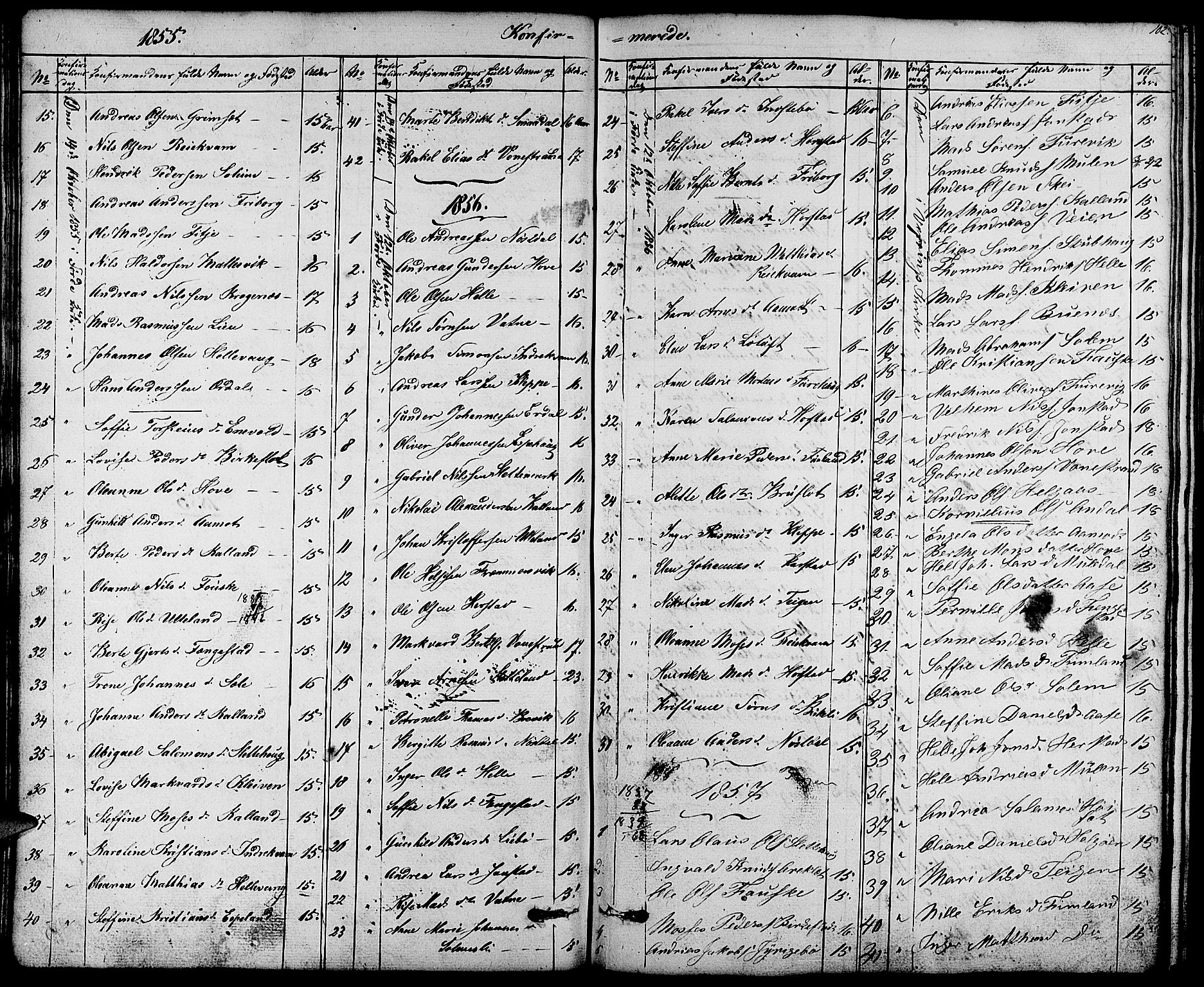 Førde sokneprestembete, SAB/A-79901/H/Hab/Habd/L0001: Parish register (copy) no. D 1, 1852-1877, p. 102