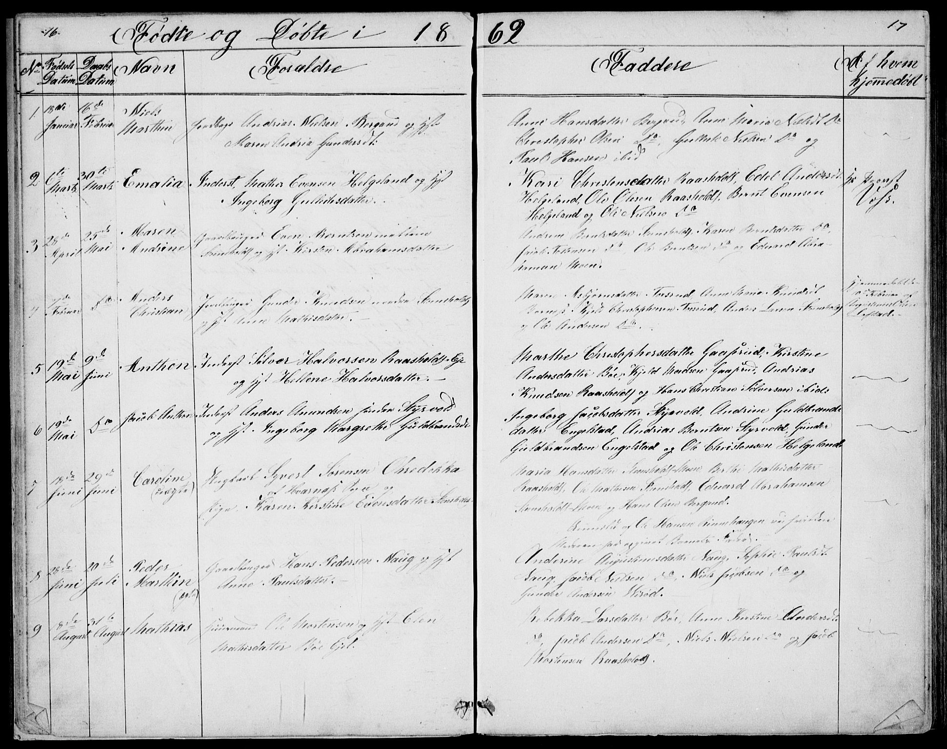 Lardal kirkebøker, SAKO/A-350/G/Gc/L0001: Parish register (copy) no. III 1, 1859-1893, p. 16-17
