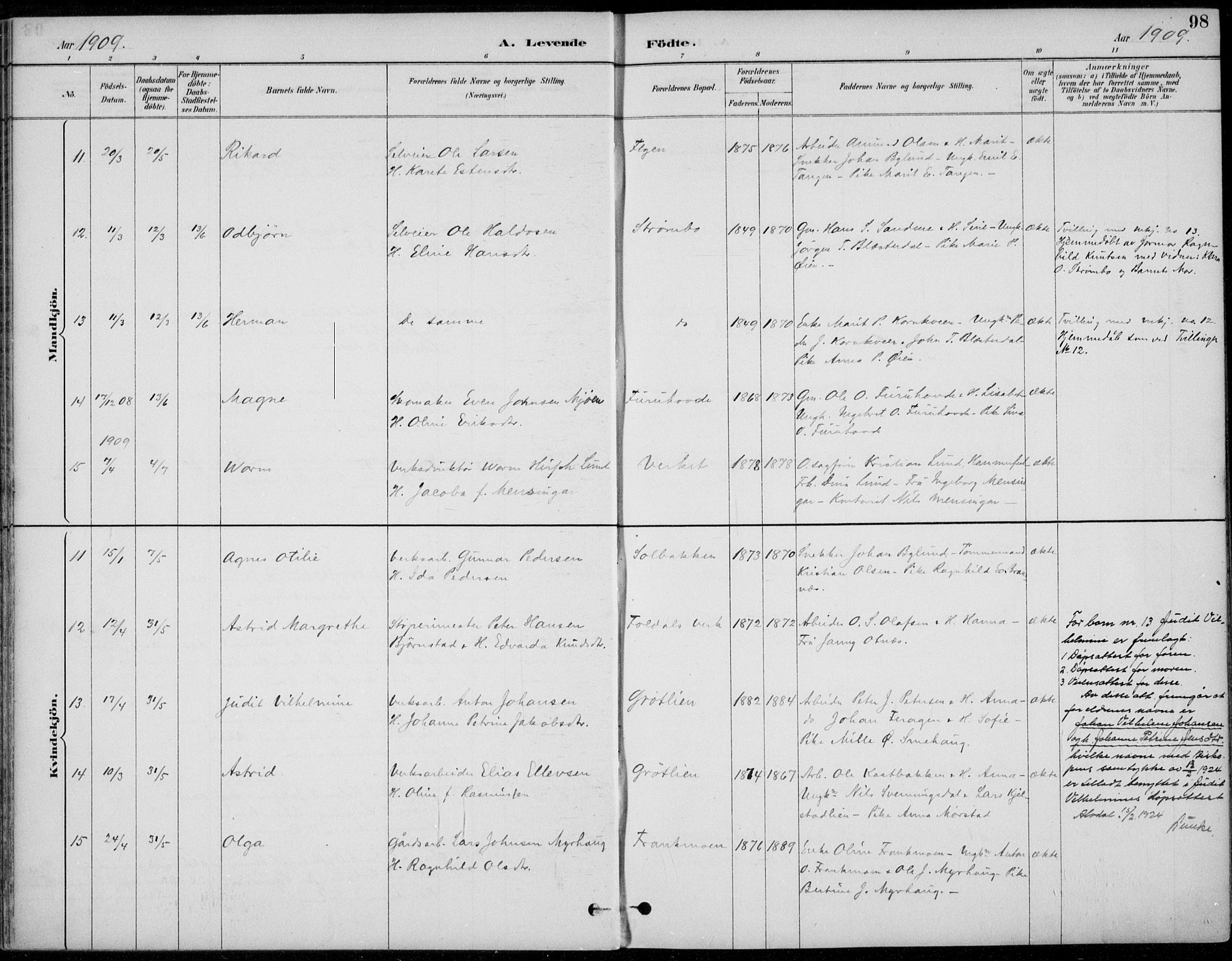 Alvdal prestekontor, SAH/PREST-060/H/Ha/Haa/L0003: Parish register (official) no. 3, 1886-1912, p. 98