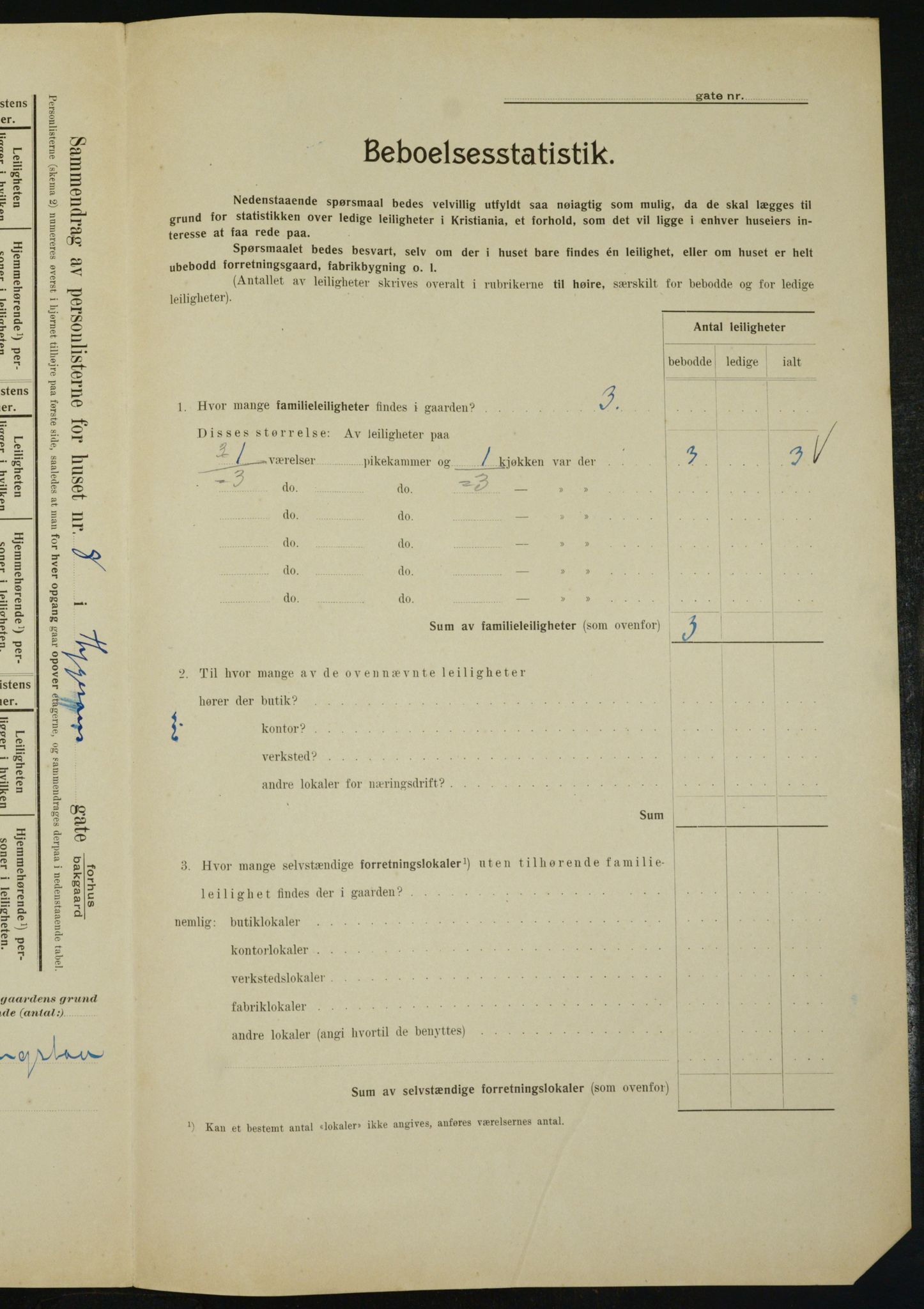 OBA, Municipal Census 1910 for Kristiania, 1910, p. 105683