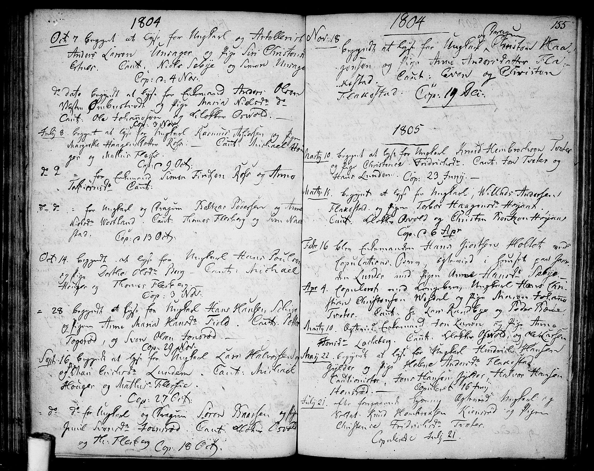 Våler prestekontor Kirkebøker, SAO/A-11083/F/Fa/L0004: Parish register (official) no. I 4, 1771-1815, p. 155