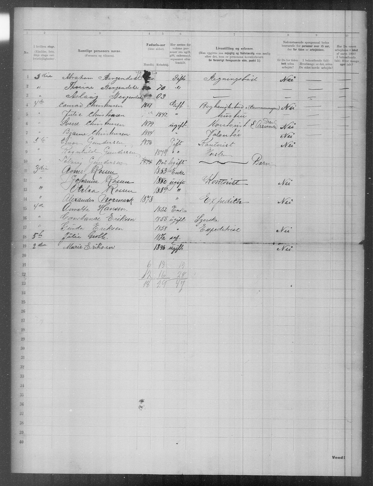 OBA, Municipal Census 1903 for Kristiania, 1903, p. 7290