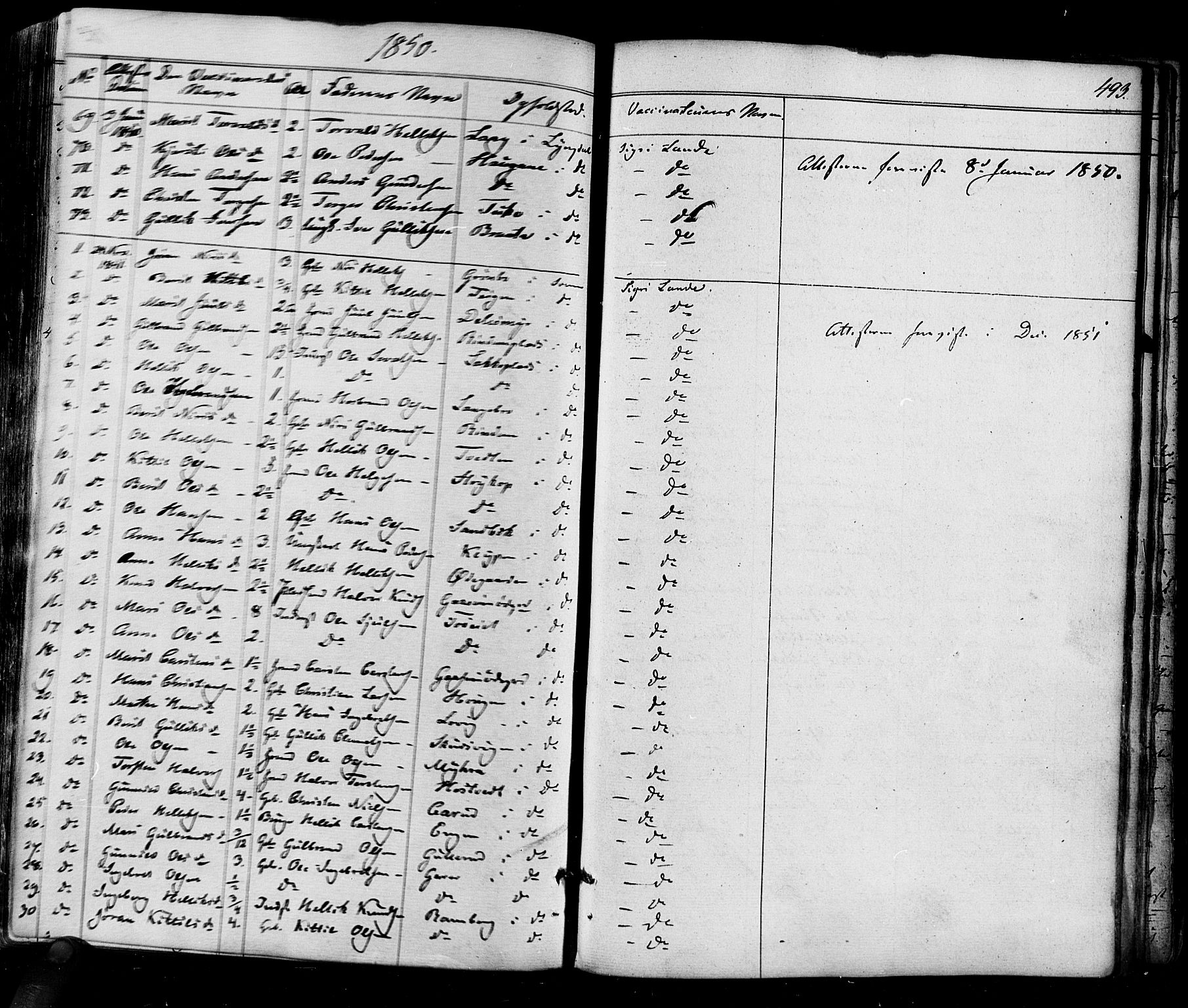 Flesberg kirkebøker, SAKO/A-18/F/Fa/L0006: Parish register (official) no. I 6, 1834-1860, p. 493