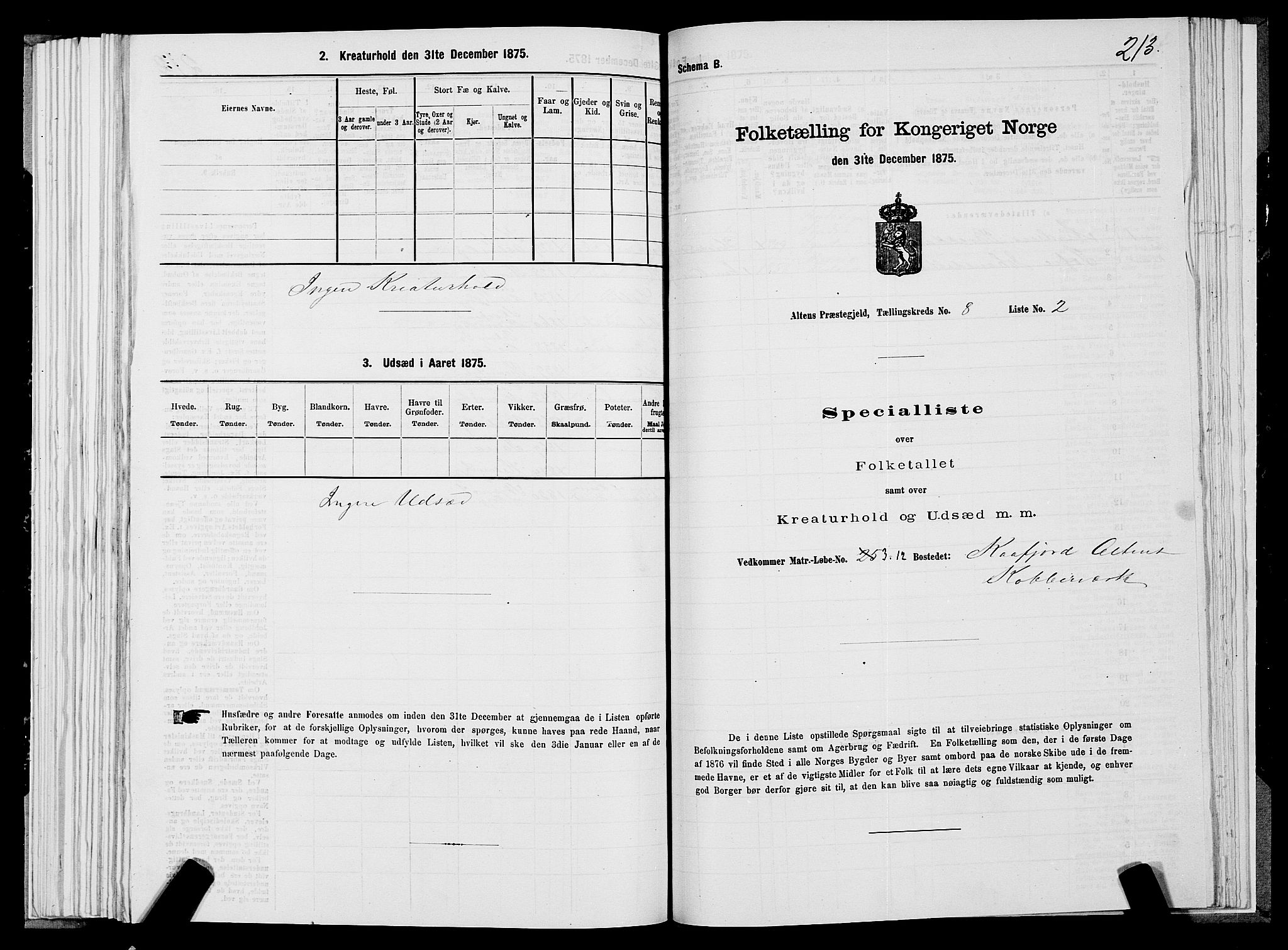 SATØ, 1875 census for 2012P Alta, 1875, p. 3213