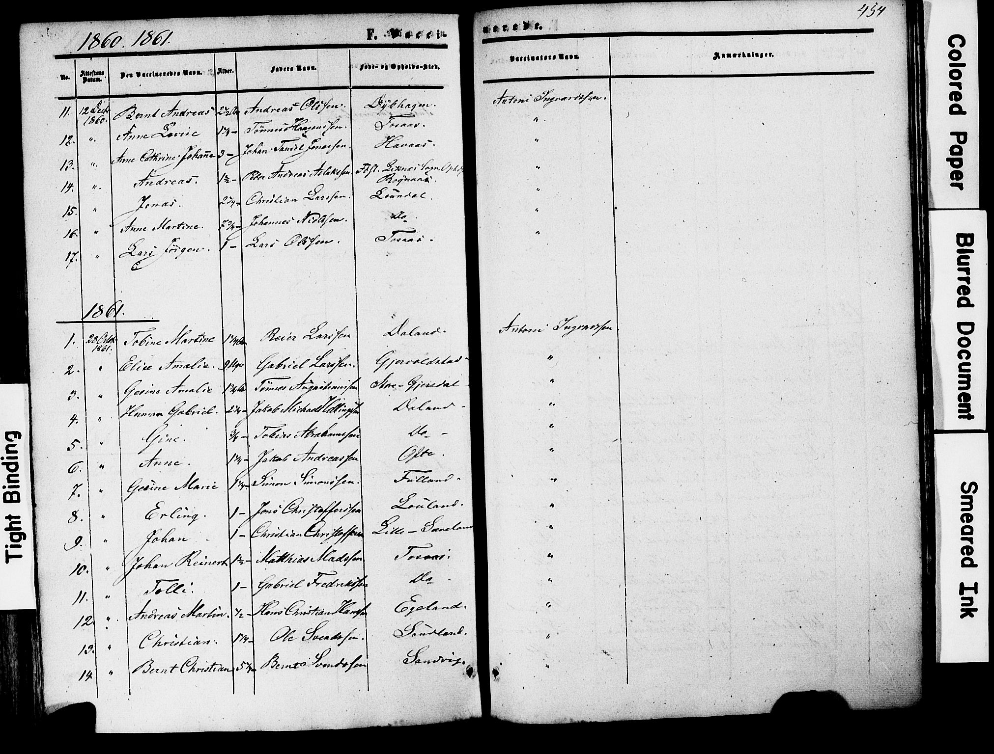 Herad sokneprestkontor, AV/SAK-1111-0018/F/Fa/Faa/L0005: Parish register (official) no. A 5, 1853-1886, p. 454