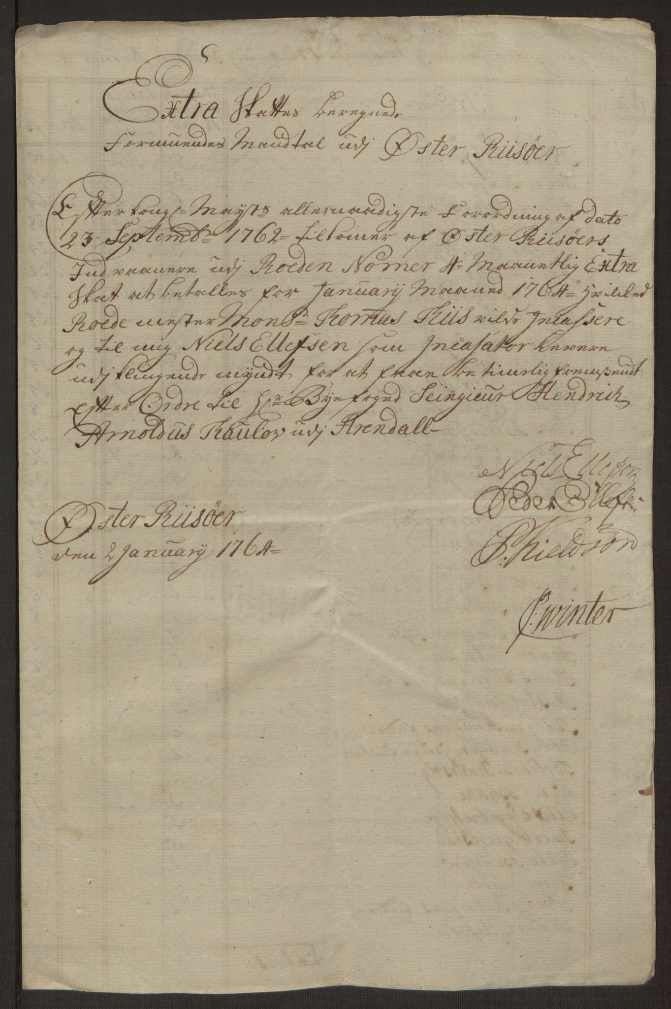 Rentekammeret inntil 1814, Reviderte regnskaper, Byregnskaper, AV/RA-EA-4066/R/Rl/L0230/0001: [L4] Kontribusjonsregnskap / Ekstraskatt, 1762-1764, p. 429