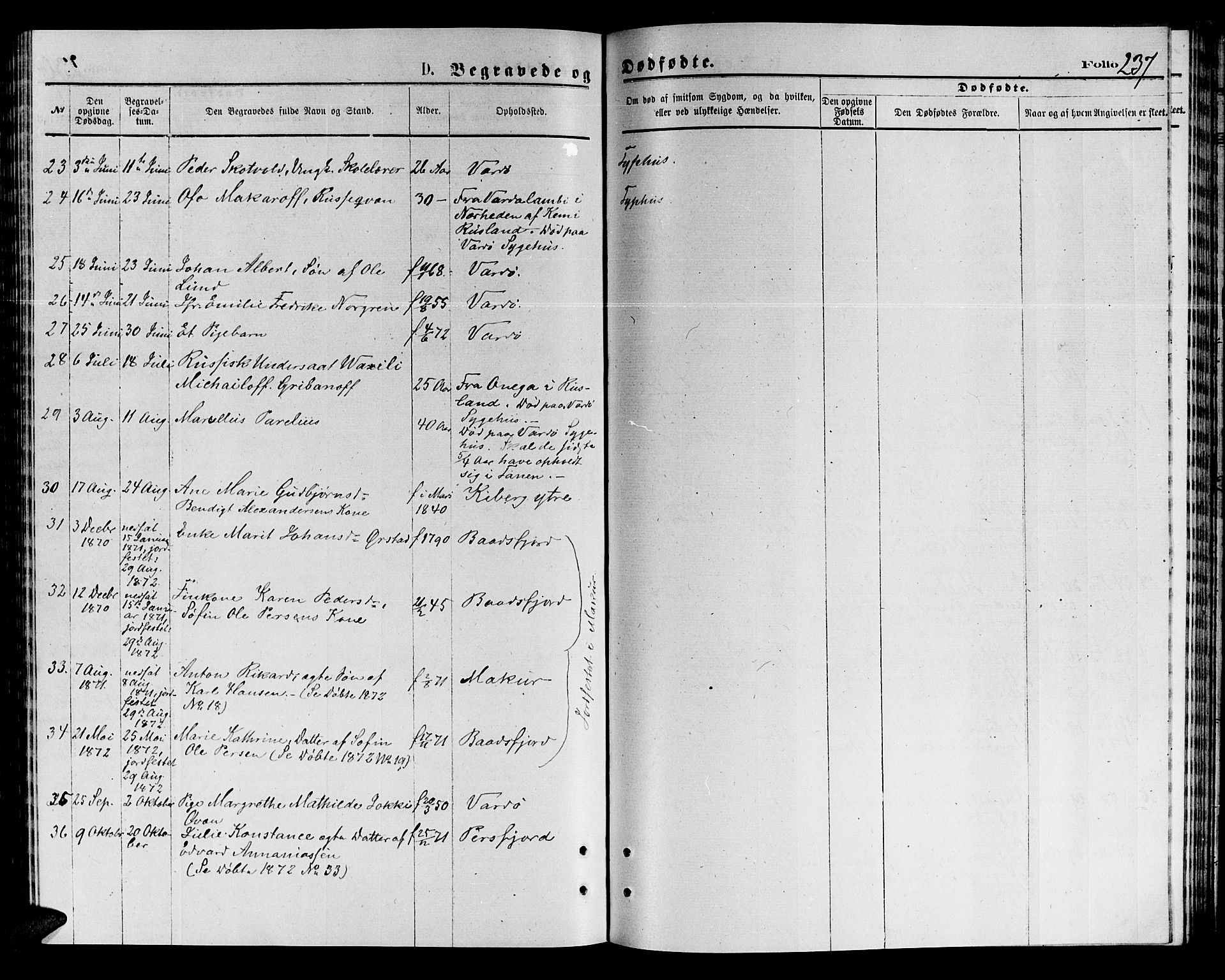 Vardø sokneprestkontor, AV/SATØ-S-1332/H/Hb/L0003klokker: Parish register (copy) no. 3, 1871-1878, p. 237