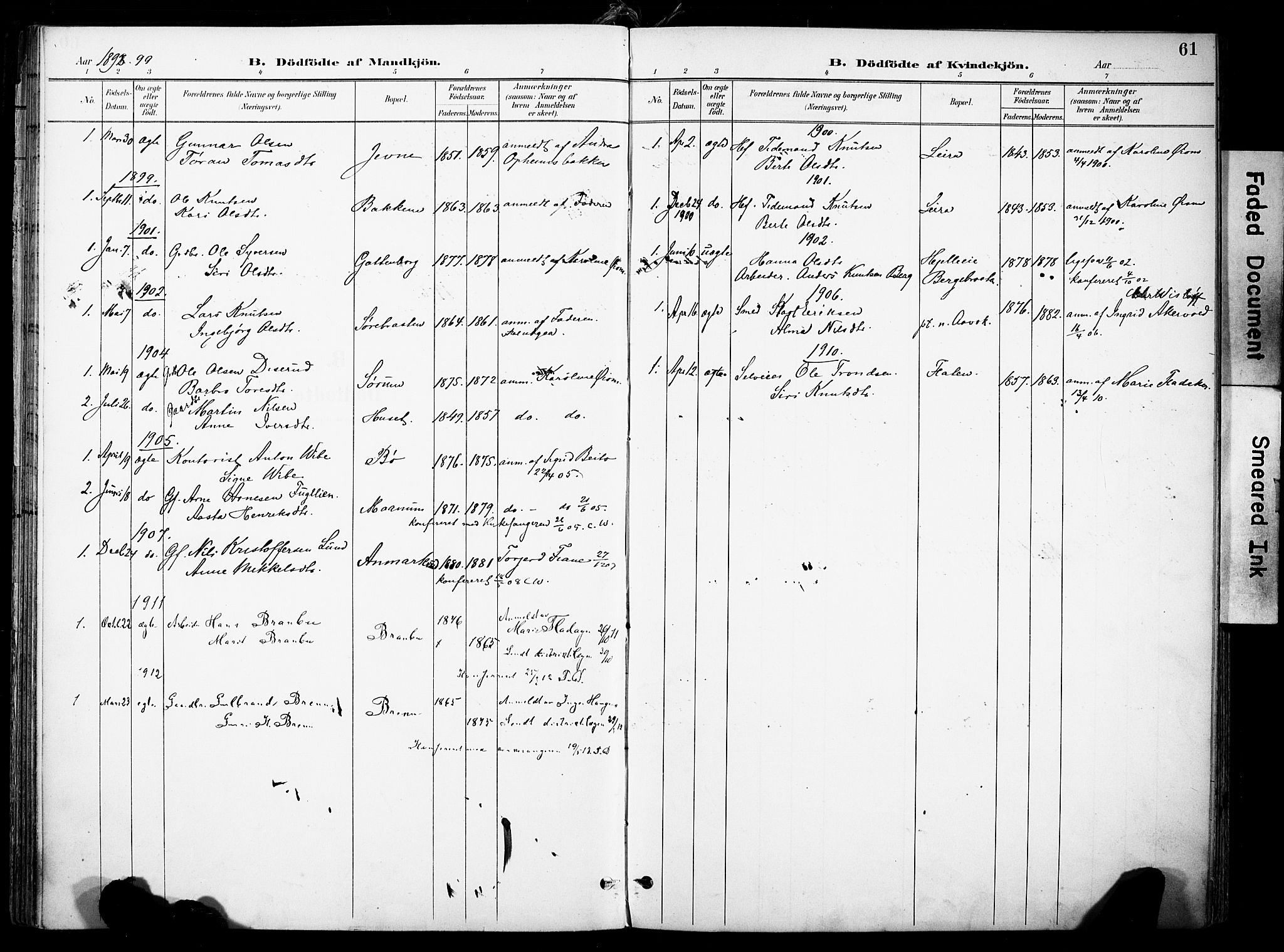 Nord-Aurdal prestekontor, SAH/PREST-132/H/Ha/Haa/L0014: Parish register (official) no. 14, 1896-1912, p. 61