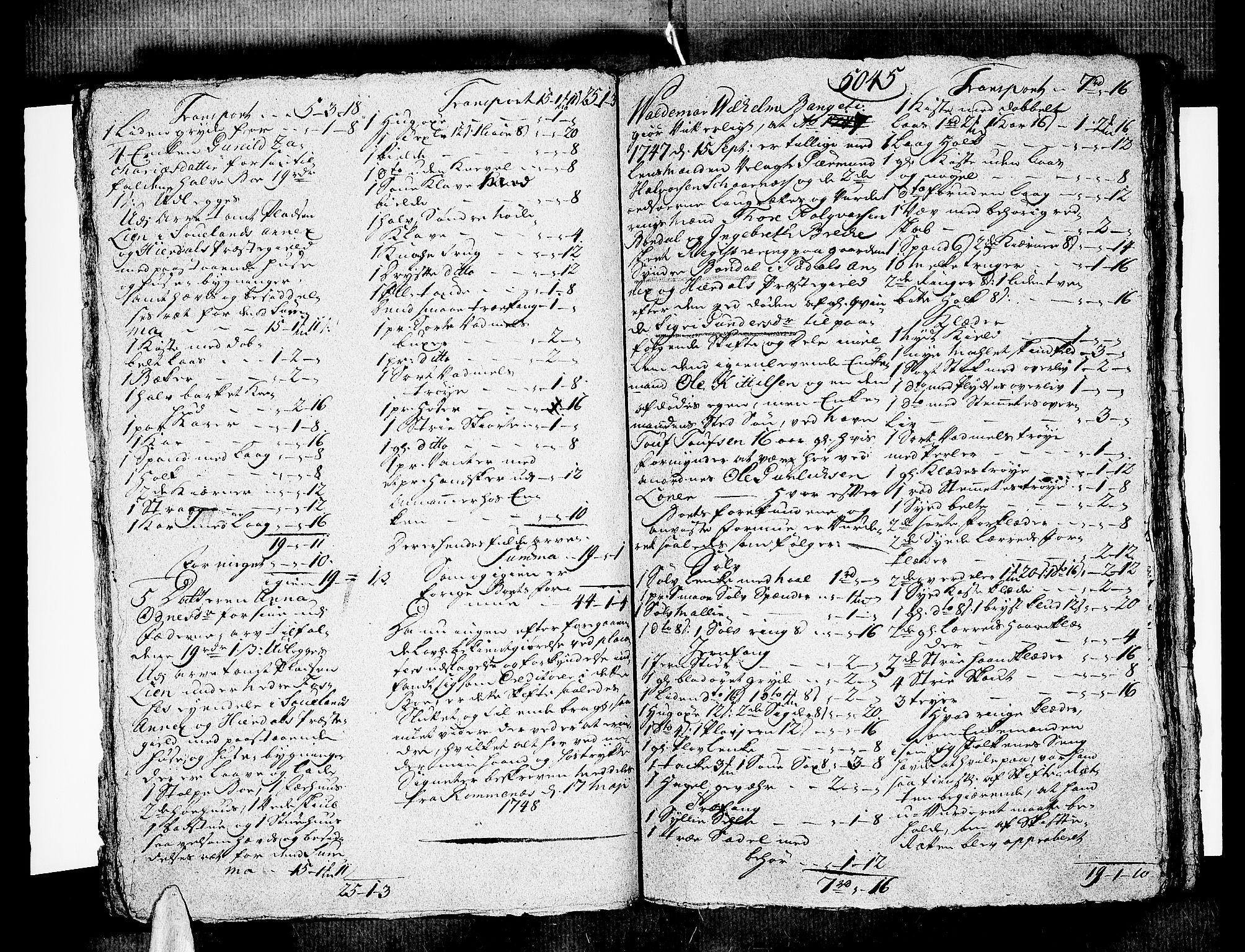 Nedre Telemark sorenskriveri, AV/SAKO-A-135/H/Hb/Hbb/L0007: Skifteprotokoll kopi, 1748-1750, p. 5044b-5045a