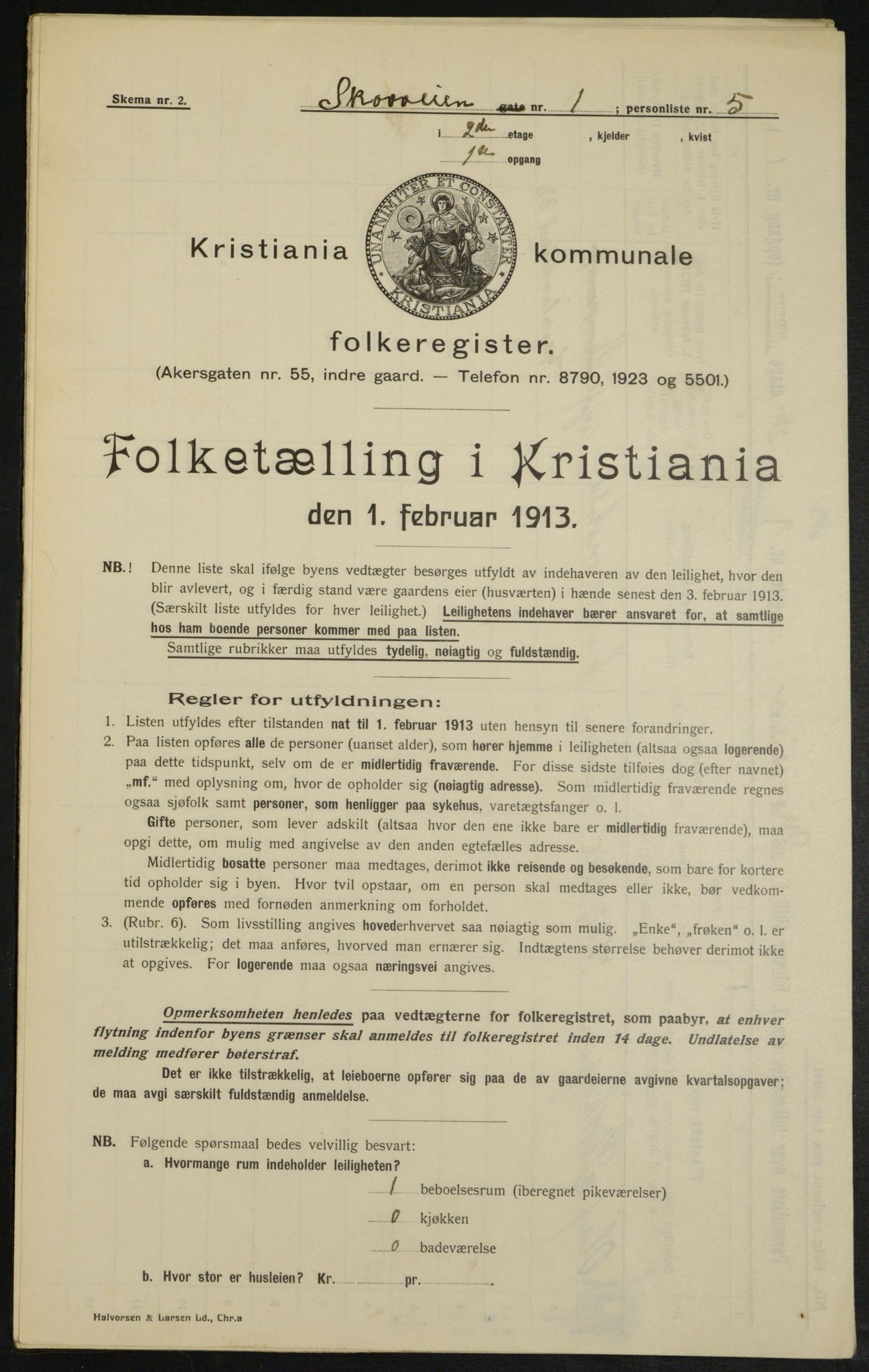 OBA, Municipal Census 1913 for Kristiania, 1913, p. 96404