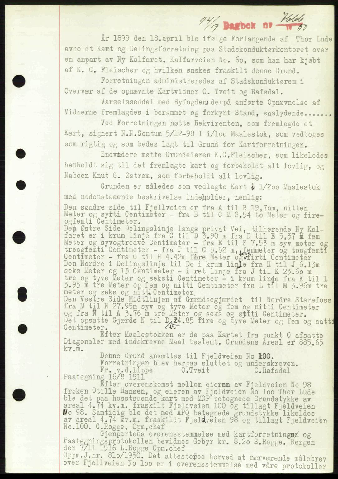 Byfogd og Byskriver i Bergen, AV/SAB-A-3401/03/03Bc/L0033: Mortgage book no. A26-27, 1950-1950, Diary no: : 7666/1950