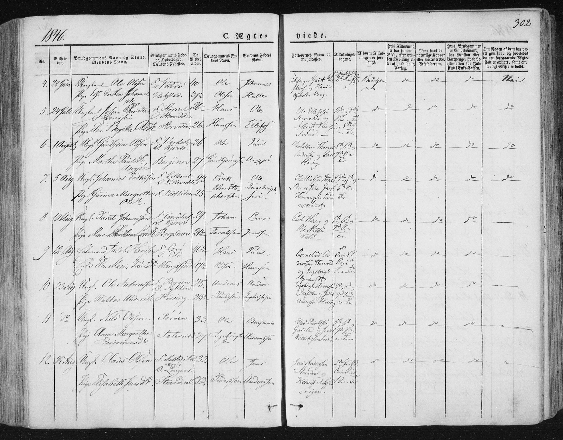 Ministerialprotokoller, klokkerbøker og fødselsregistre - Nord-Trøndelag, SAT/A-1458/784/L0669: Parish register (official) no. 784A04, 1829-1859, p. 302