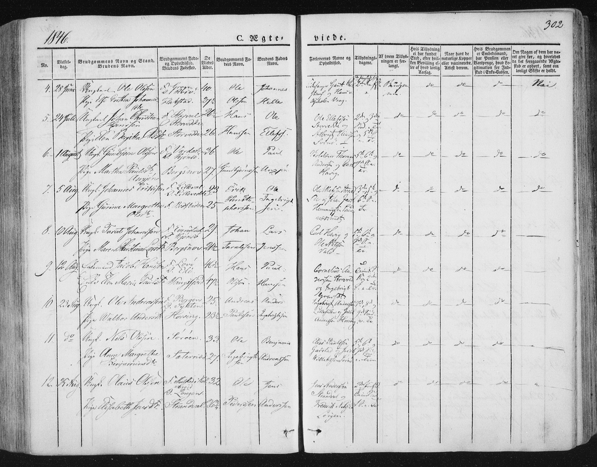 Ministerialprotokoller, klokkerbøker og fødselsregistre - Nord-Trøndelag, AV/SAT-A-1458/784/L0669: Parish register (official) no. 784A04, 1829-1859, p. 302