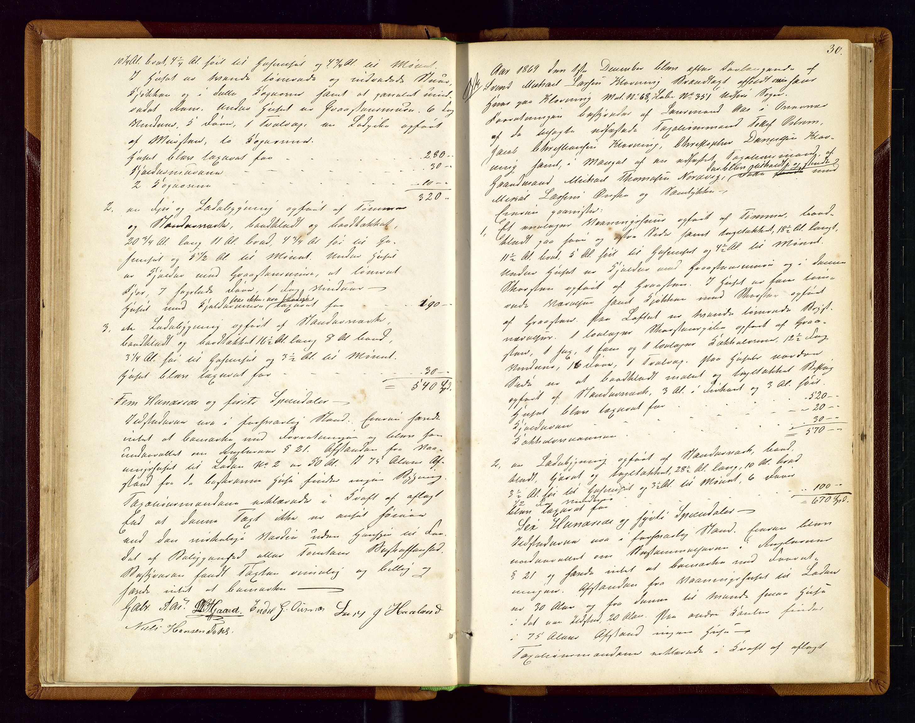 Torvestad lensmannskontor, AV/SAST-A-100307/1/Goa/L0001: "Brandtaxationsprotokol for Torvestad Thinglag", 1867-1883, p. 29b-30a