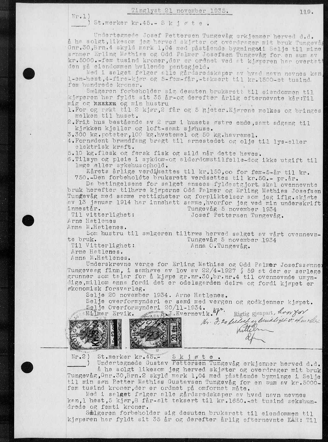 Nordfjord sorenskriveri, AV/SAB-A-2801/02/02b/02ba/L0079: Mortgage book no. II.B.a.79, 1934-1935, Deed date: 21.11.1934