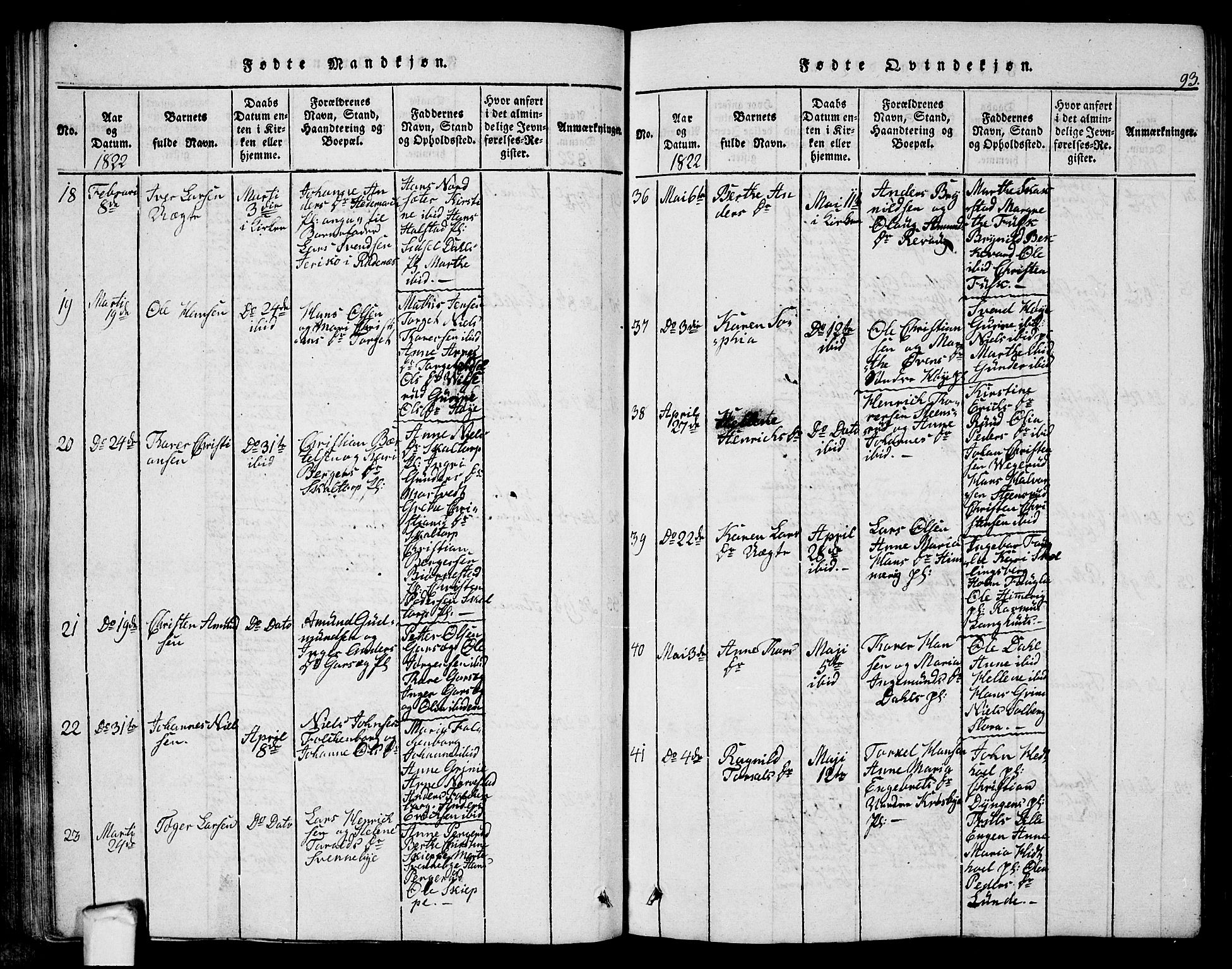 Eidsberg prestekontor Kirkebøker, SAO/A-10905/G/Ga/L0001: Parish register (copy) no. I 1, 1814-1831, p. 93