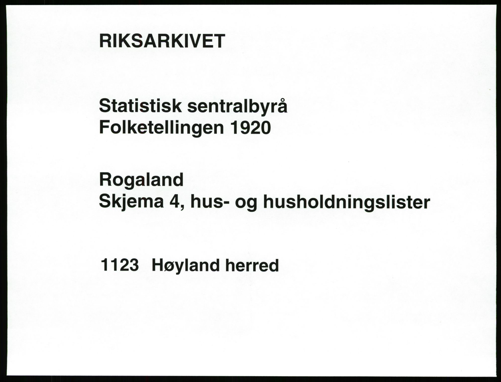SAST, 1920 census for Høyland, 1920, p. 72