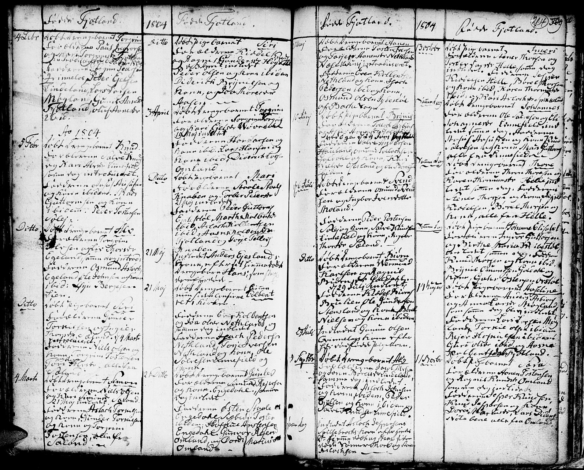 Hægebostad sokneprestkontor, SAK/1111-0024/F/Fa/Faa/L0001: Parish register (official) no. A 1 /3, 1760-1826, p. 264