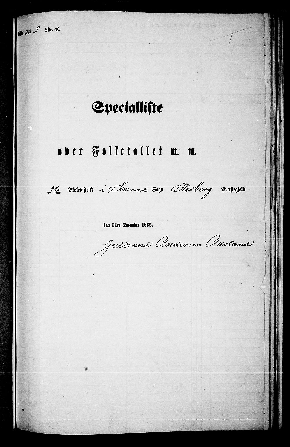 RA, 1865 census for Flesberg, 1865, p. 90