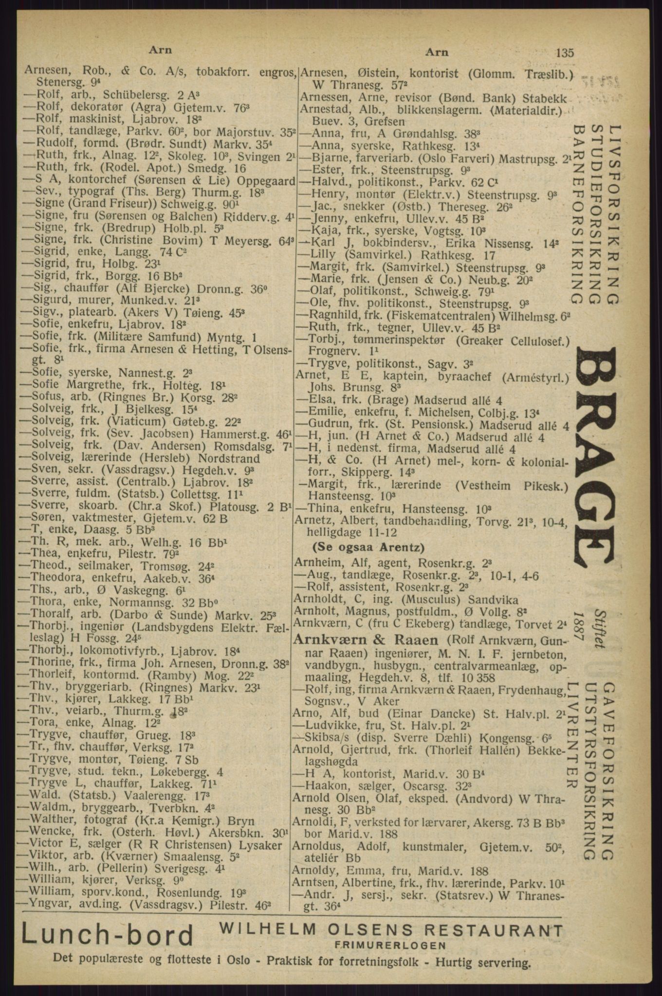 Kristiania/Oslo adressebok, PUBL/-, 1927, p. 135