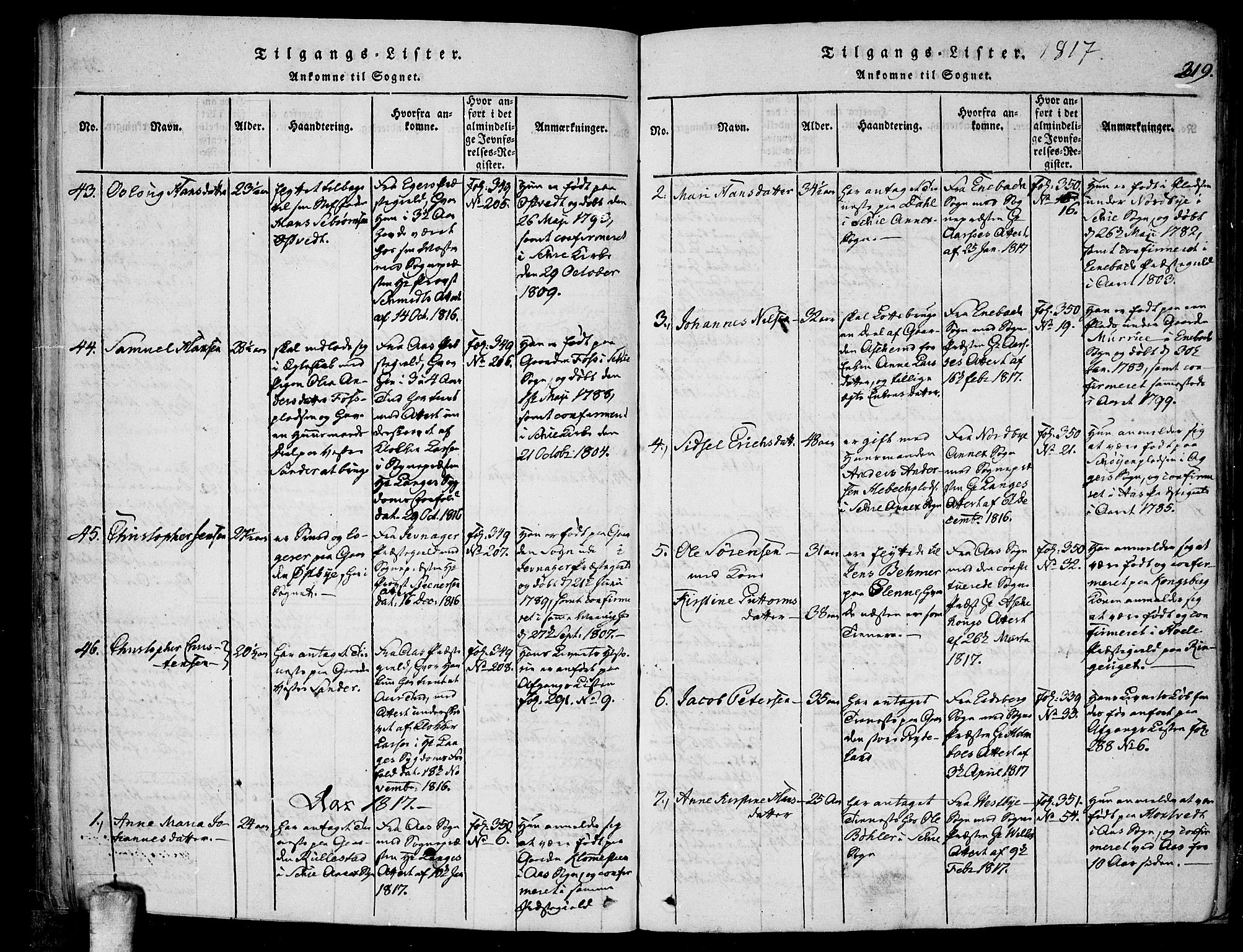 Kråkstad prestekontor Kirkebøker, SAO/A-10125a/F/Fa/L0003: Parish register (official) no. I 3, 1813-1824, p. 319
