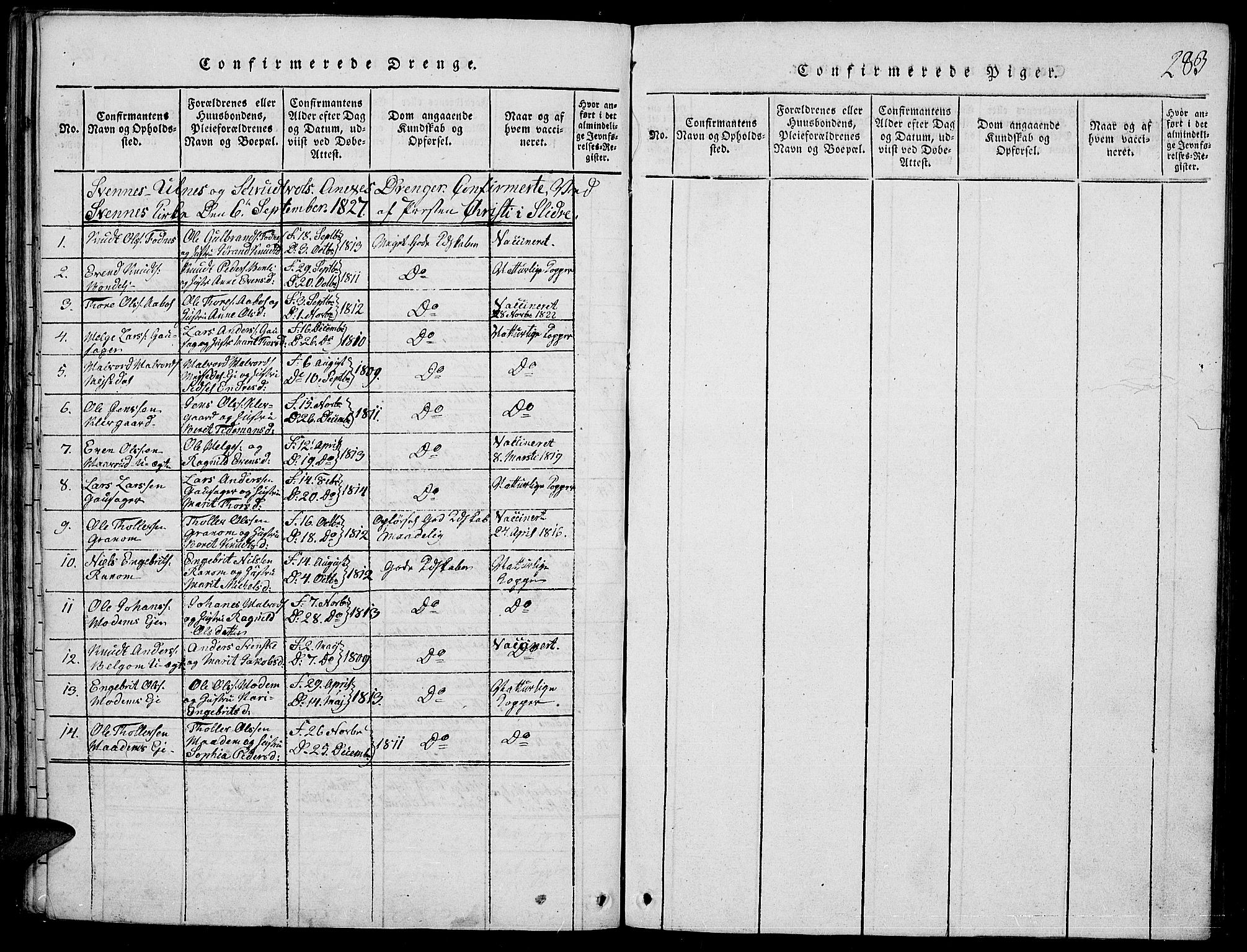 Nord-Aurdal prestekontor, SAH/PREST-132/H/Ha/Haa/L0002: Parish register (official) no. 2, 1816-1828, p. 283