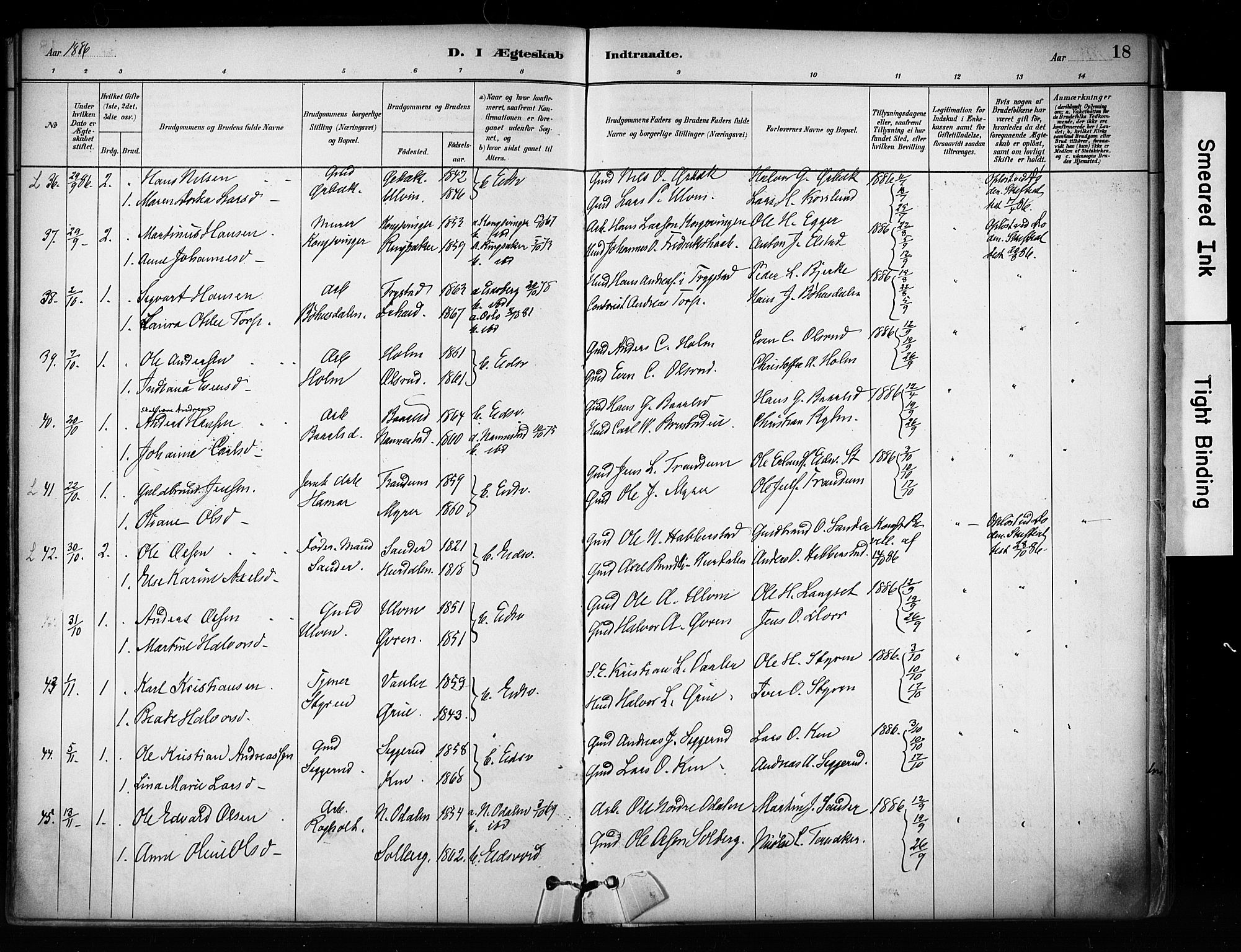 Eidsvoll prestekontor Kirkebøker, SAO/A-10888/F/Fa/L0003: Parish register (official) no. I 3, 1882-1895, p. 18