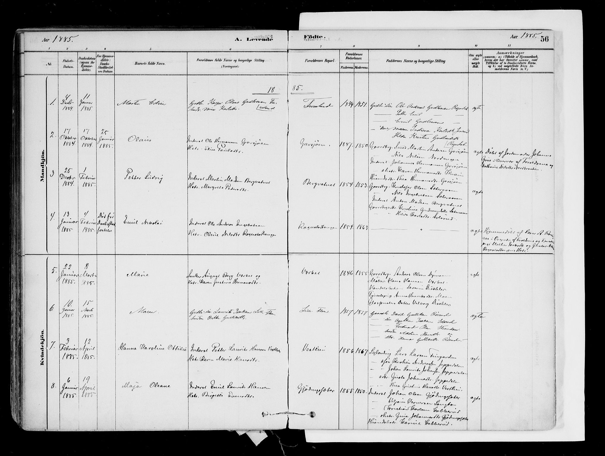 Hurdal prestekontor Kirkebøker, AV/SAO-A-10889/F/Fa/L0007: Parish register (official) no. I 7, 1878-1906, p. 56