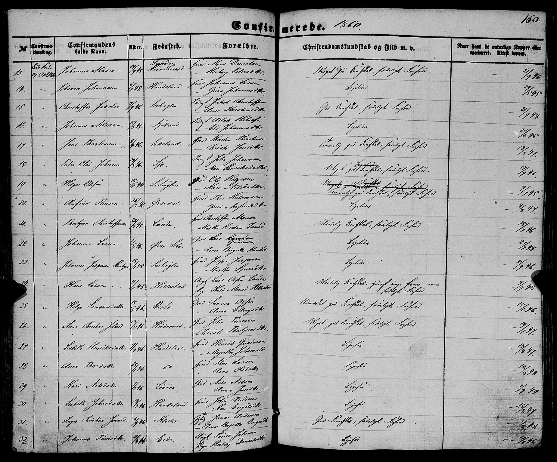 Fjelberg sokneprestembete, SAB/A-75201/H/Haa: Parish register (official) no. A 7, 1851-1867, p. 160