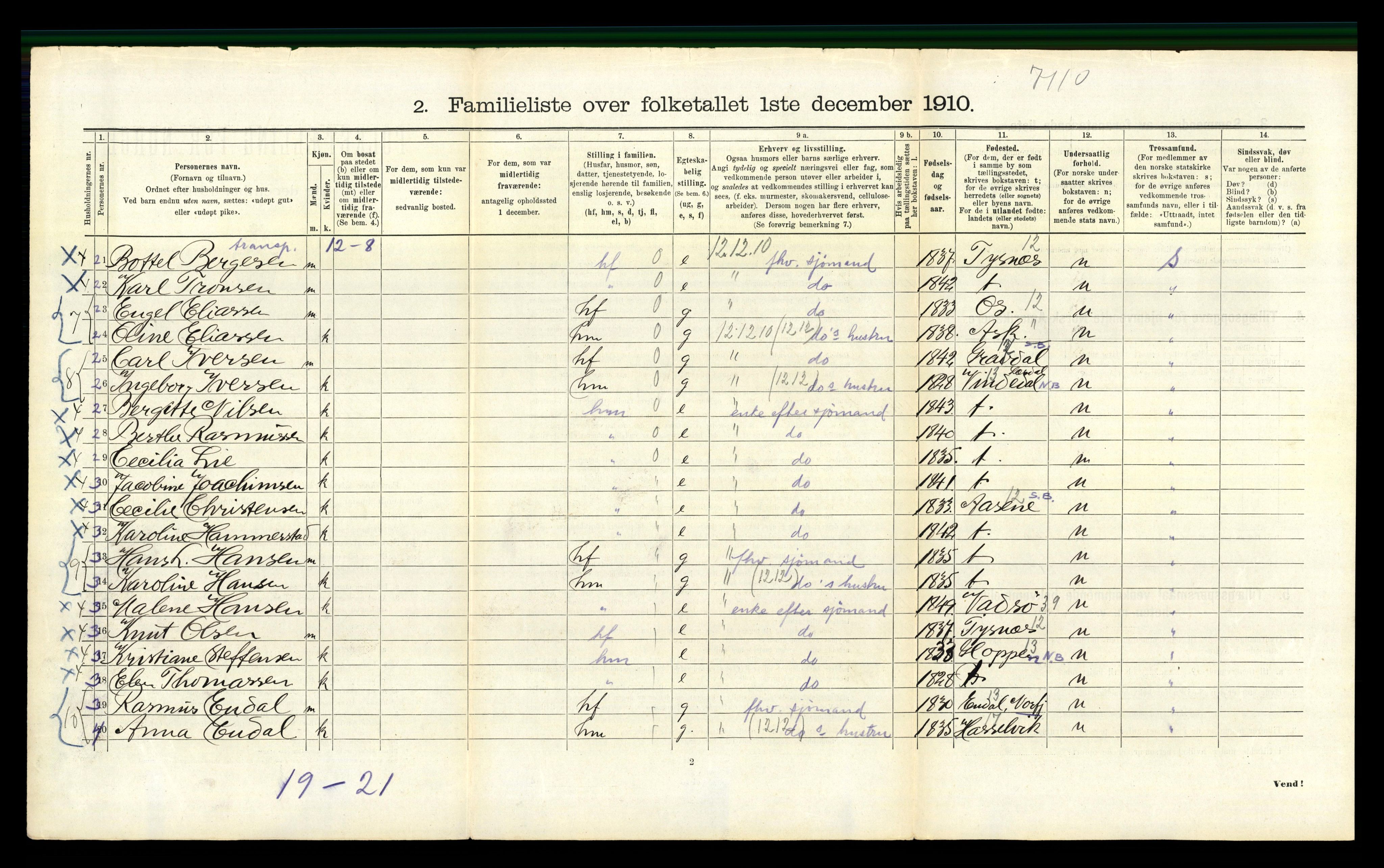 RA, 1910 census for Bergen, 1910, p. 10912