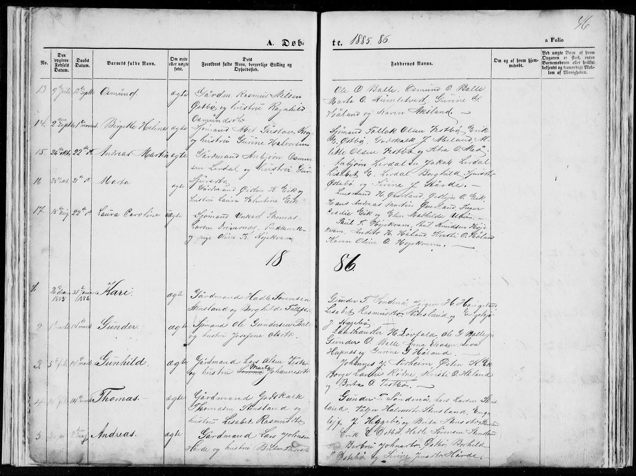 Vikedal sokneprestkontor, SAST/A-101840/01/V: Parish register (copy) no. B 10, 1864-1926, p. 46