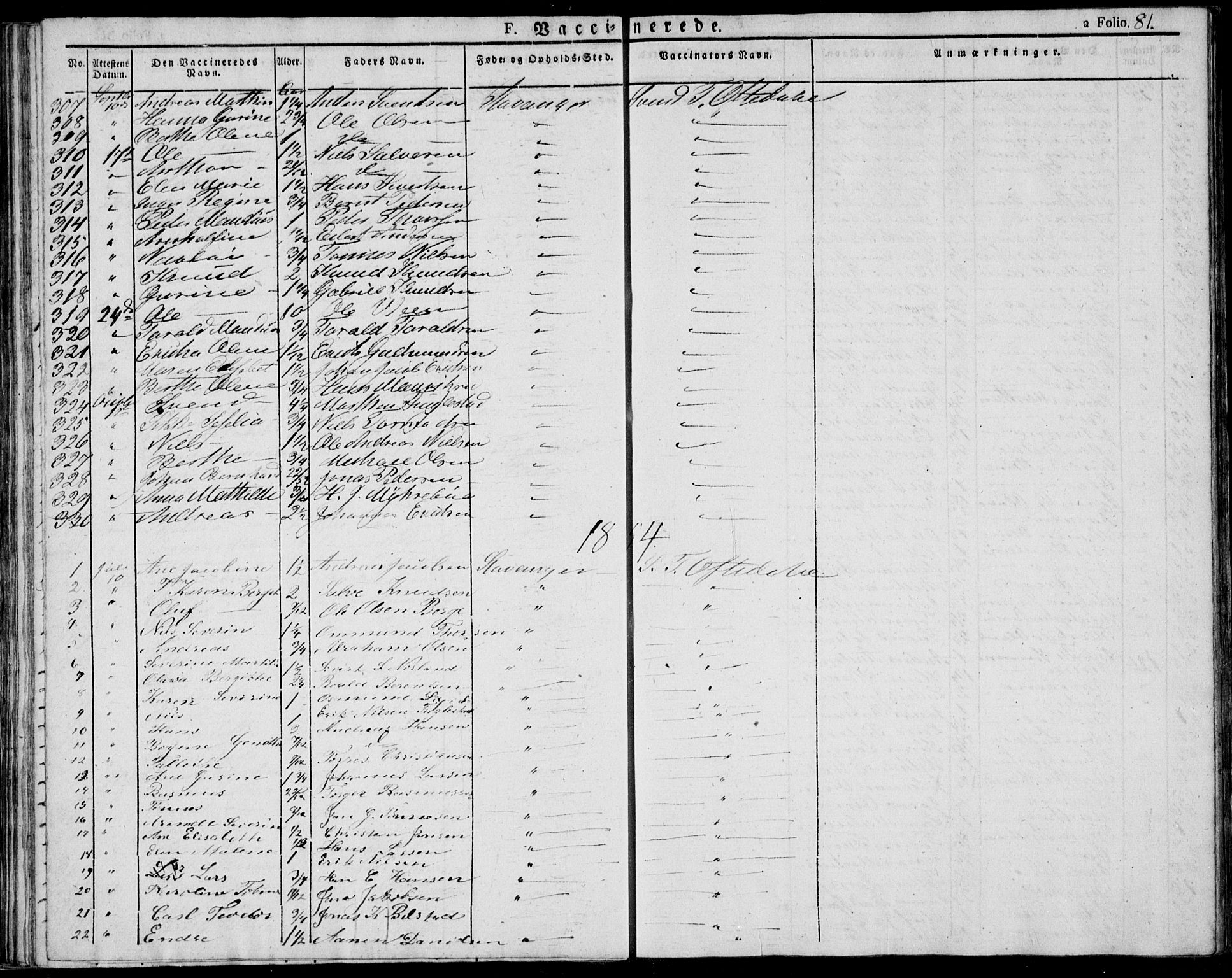 Domkirken sokneprestkontor, SAST/A-101812/001/30/30BA/L0010: Parish register (official) no. A 10, 1821-1859, p. 81