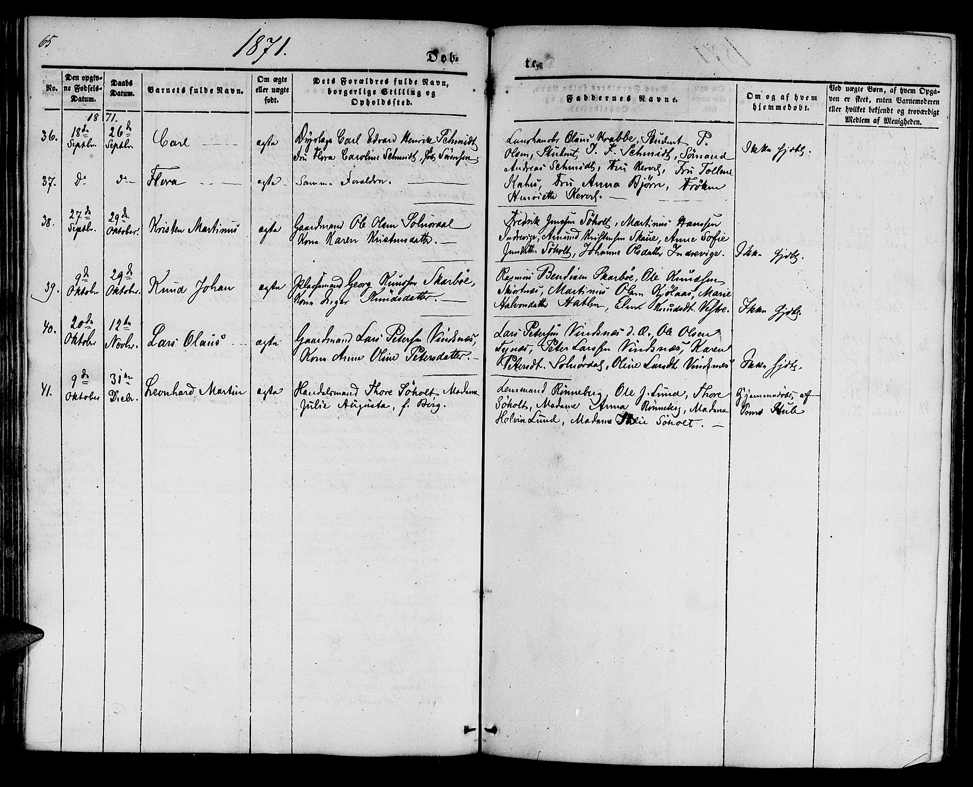 Ministerialprotokoller, klokkerbøker og fødselsregistre - Møre og Romsdal, AV/SAT-A-1454/522/L0324: Parish register (copy) no. 522C03, 1854-1871, p. 65