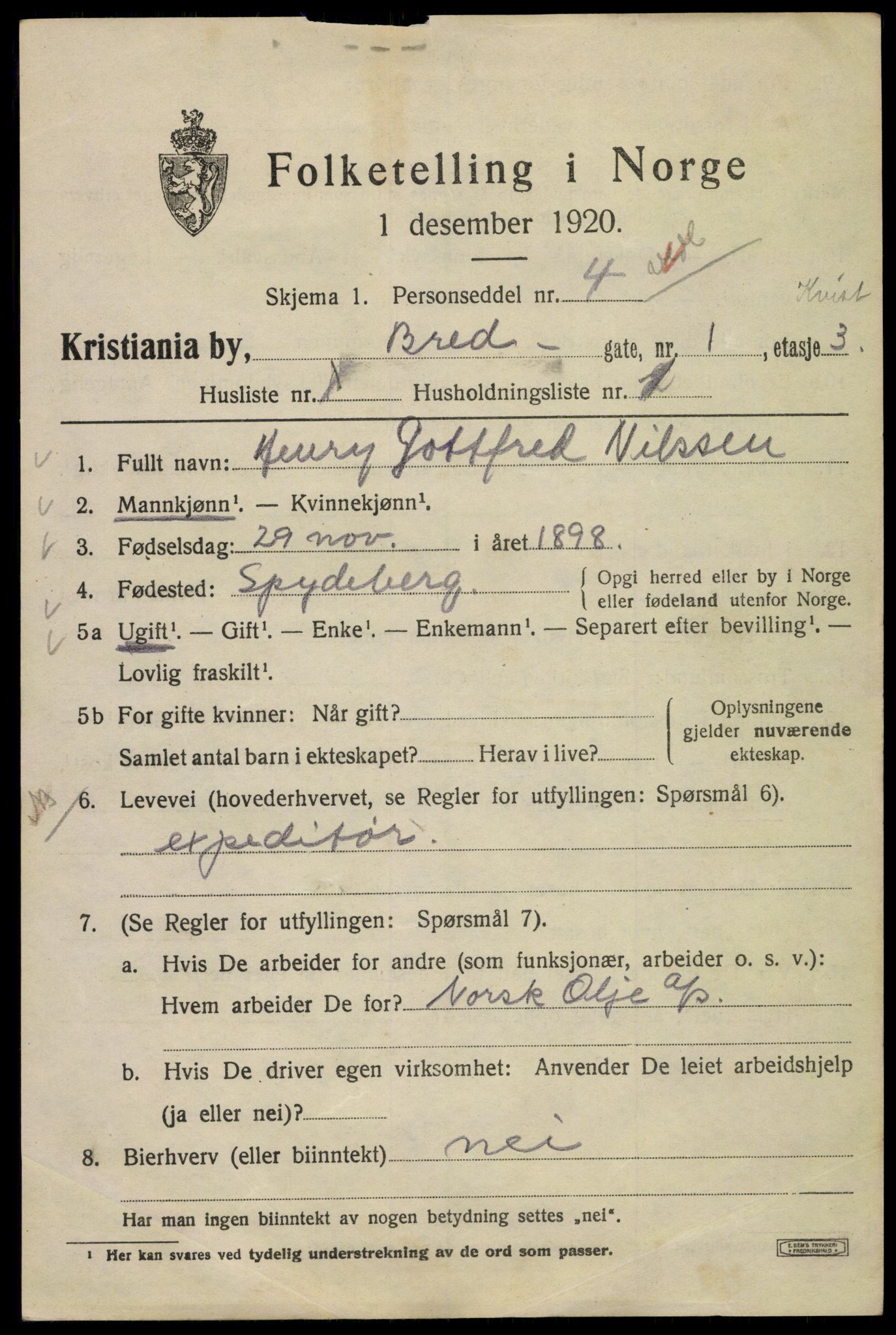 SAO, 1920 census for Kristiania, 1920, p. 169397