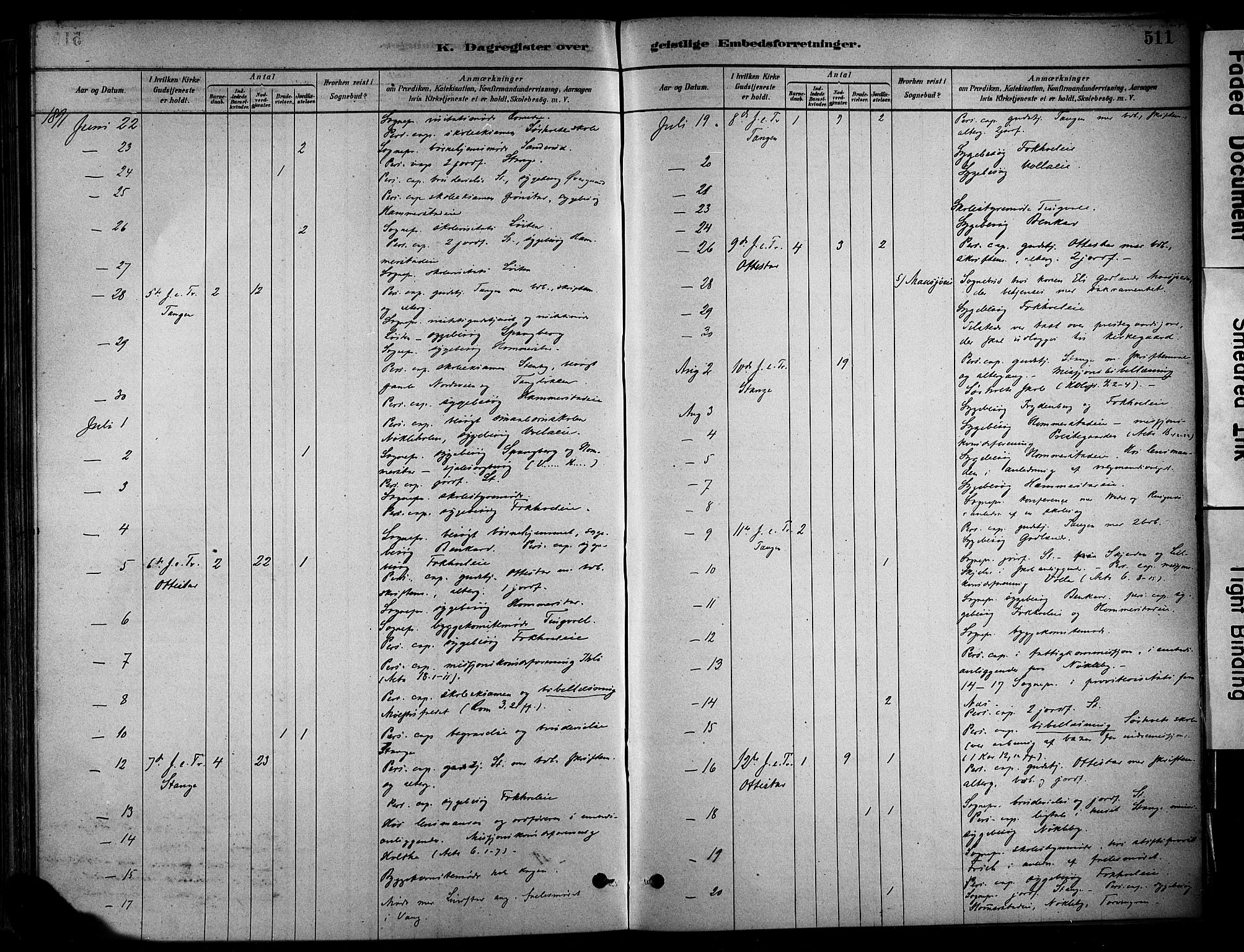 Stange prestekontor, AV/SAH-PREST-002/K/L0017: Parish register (official) no. 17, 1880-1893, p. 511